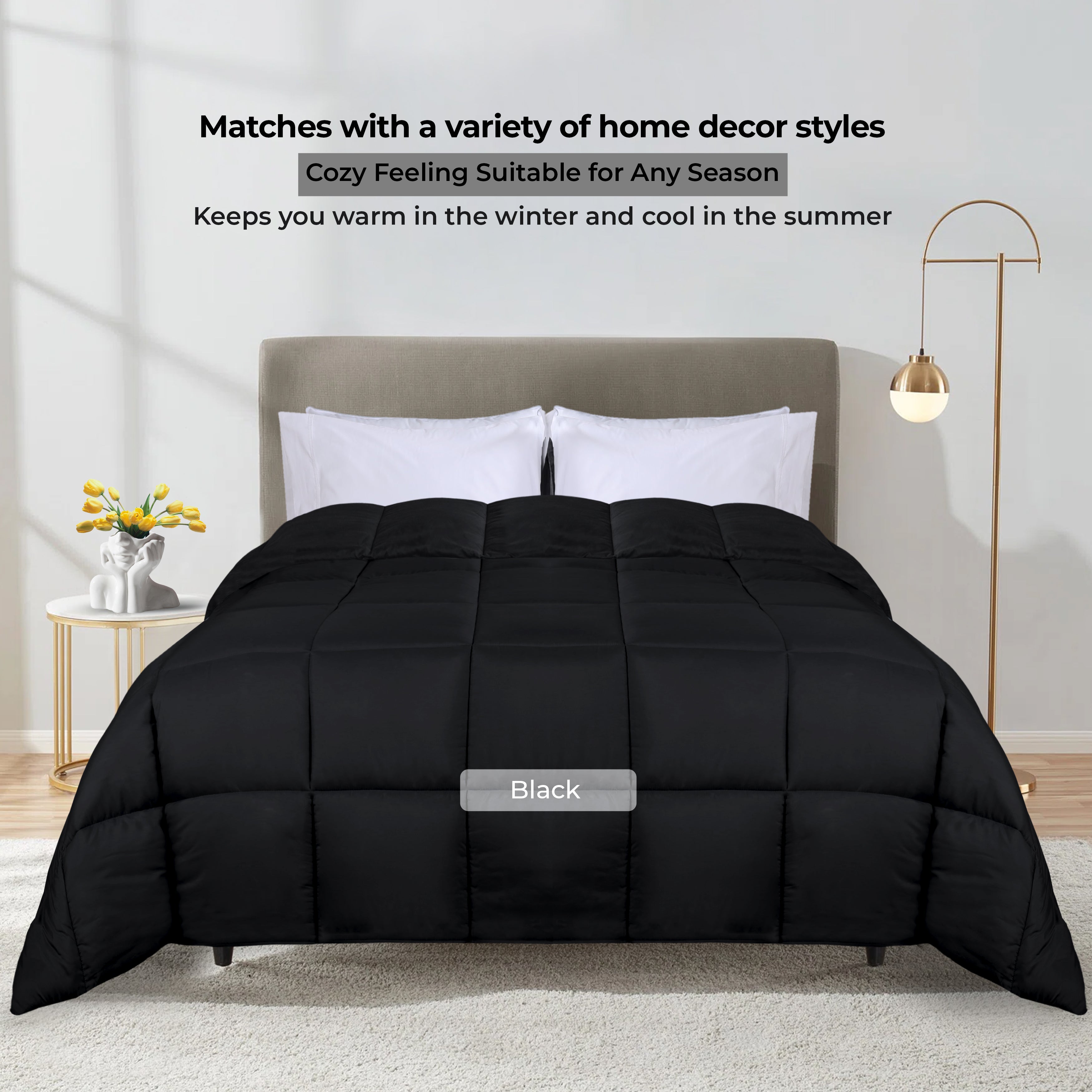 Brushed Microfiber Reversible Comforter - Omnigoodsstore