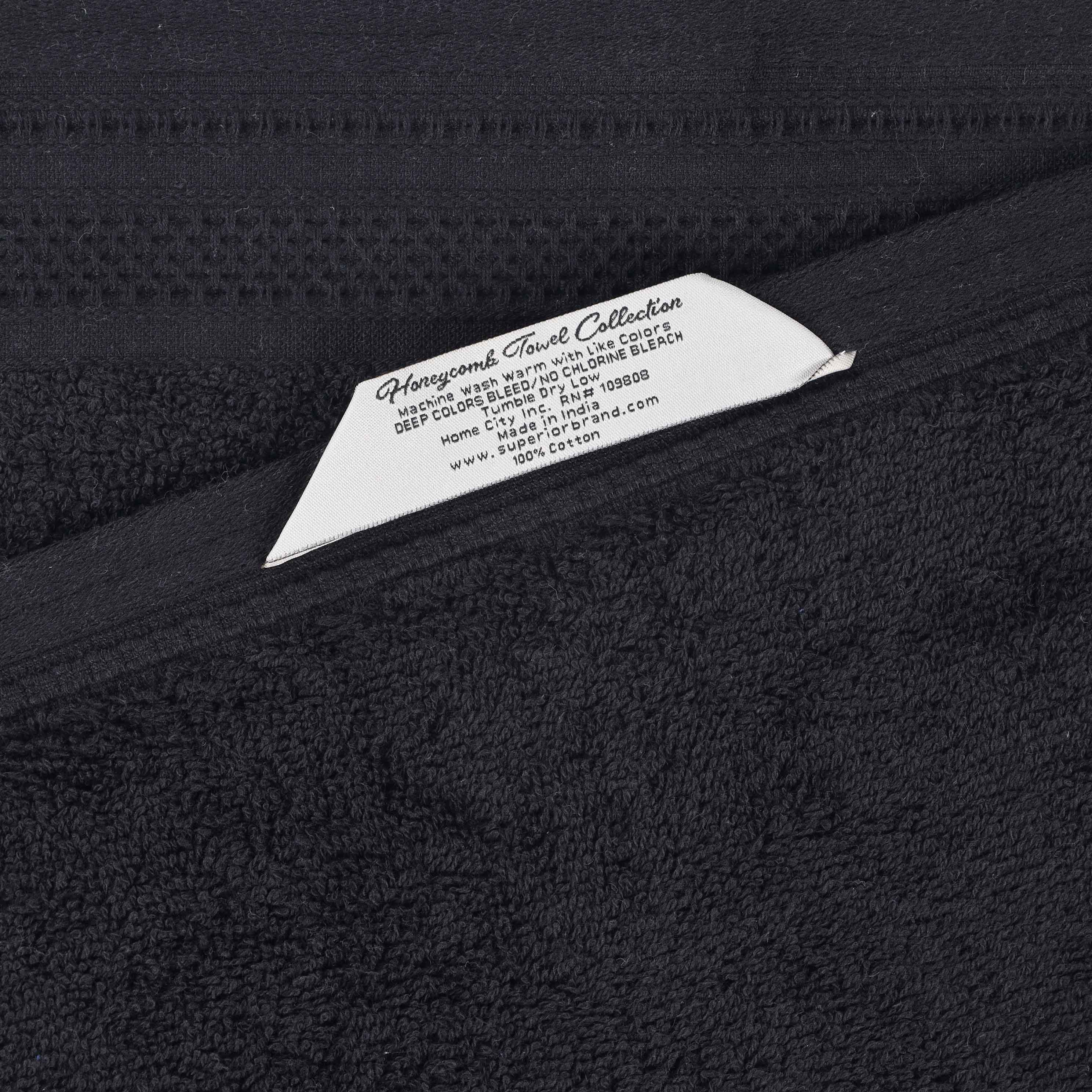 Honeycomb Textured Waffle Border Luxury Cotton Face Towels, Set of 12 - Omnigoodsstore