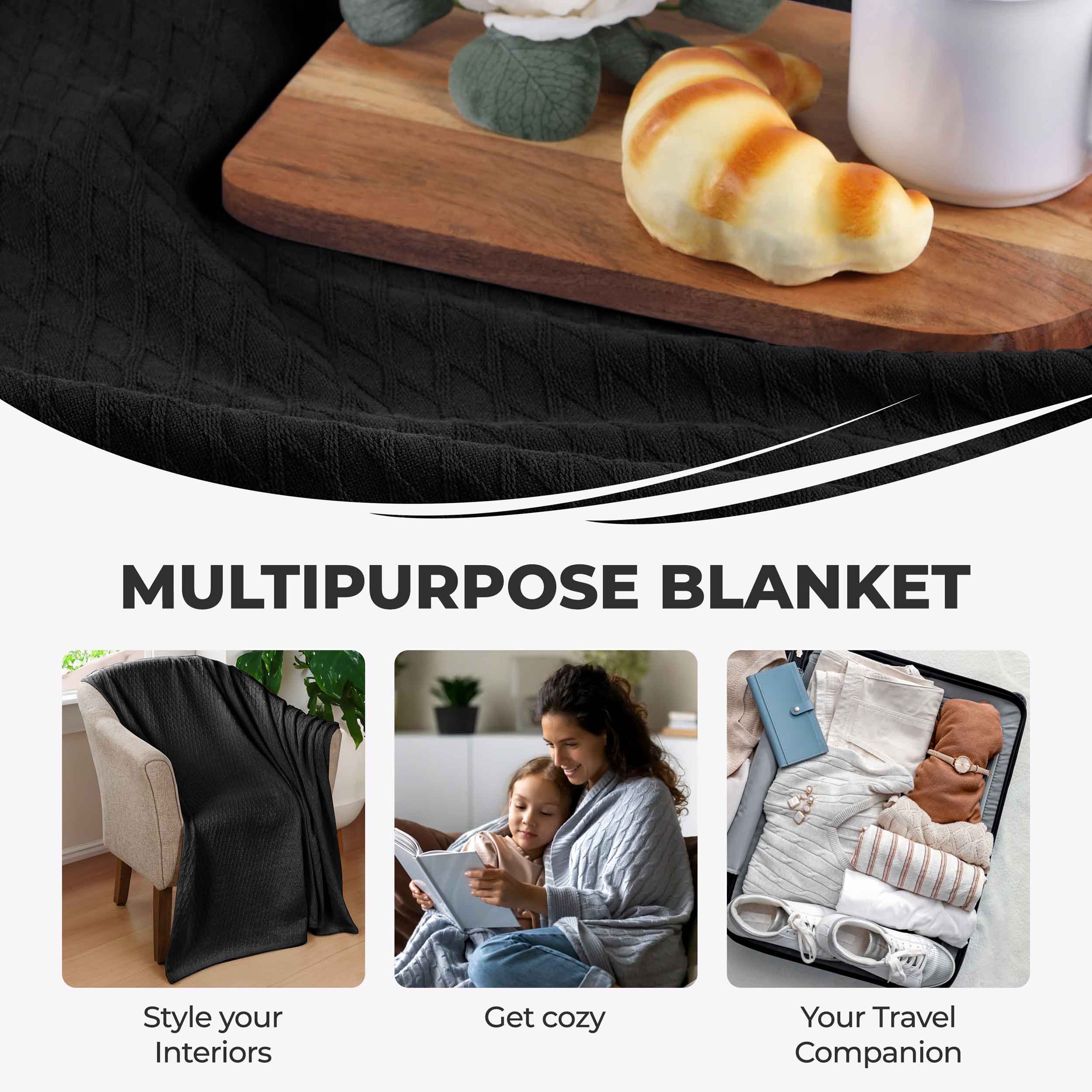 Cotton All Season Diamond Bed Blanket & Sofa Throw - Omnigoodsstore