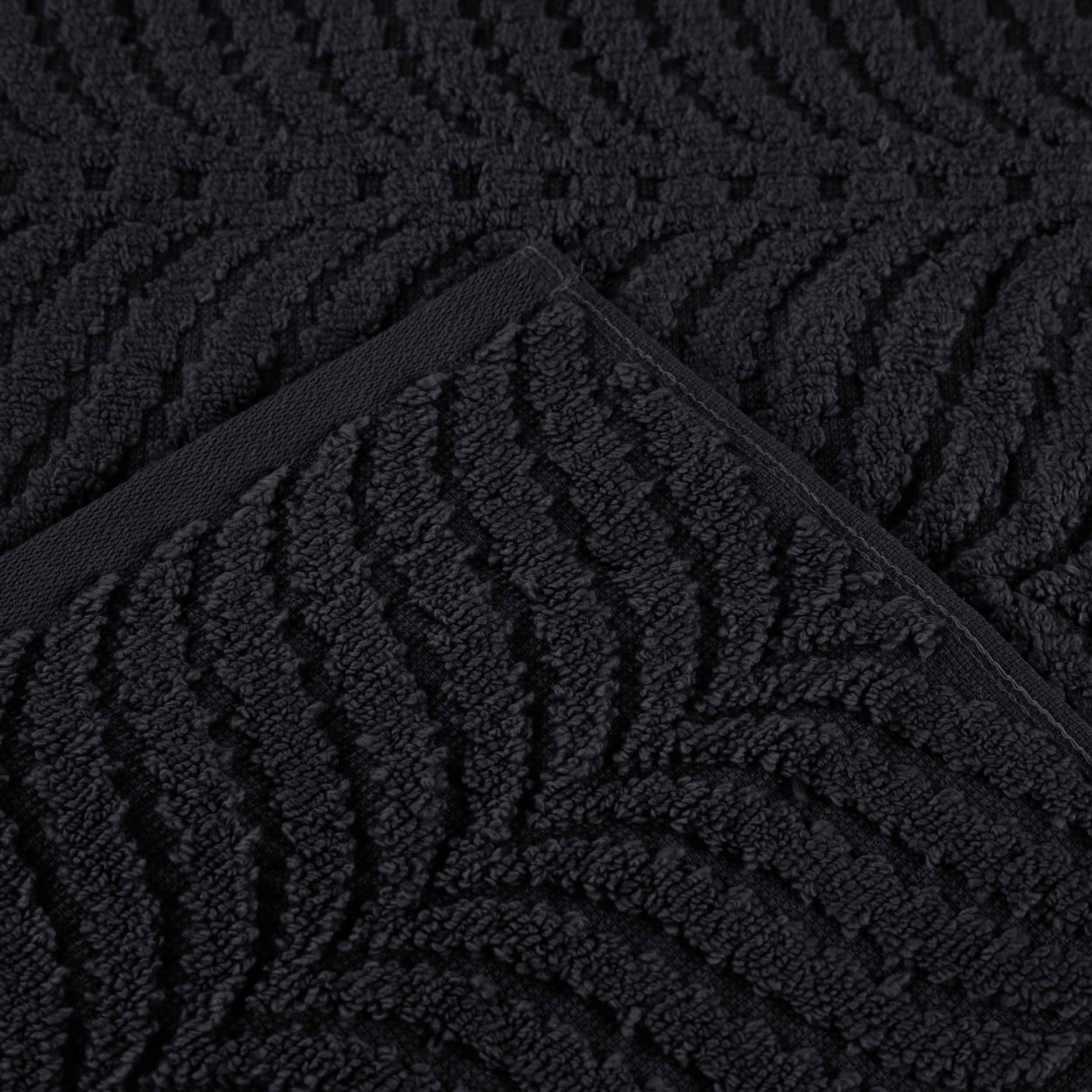 Zero Twist Cotton Solid & Jacquard Elegant Chevron Bath Towel Set of 4 - Omnigoodsstore