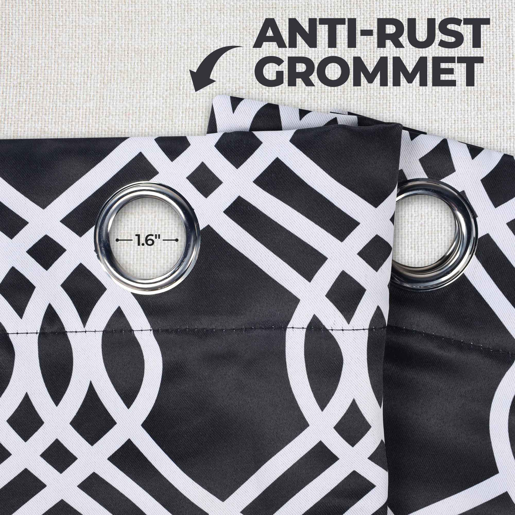 Ribbon Trellis Washable Room Darkening Blackout Curtain Panel Set - Omnigoodsstore