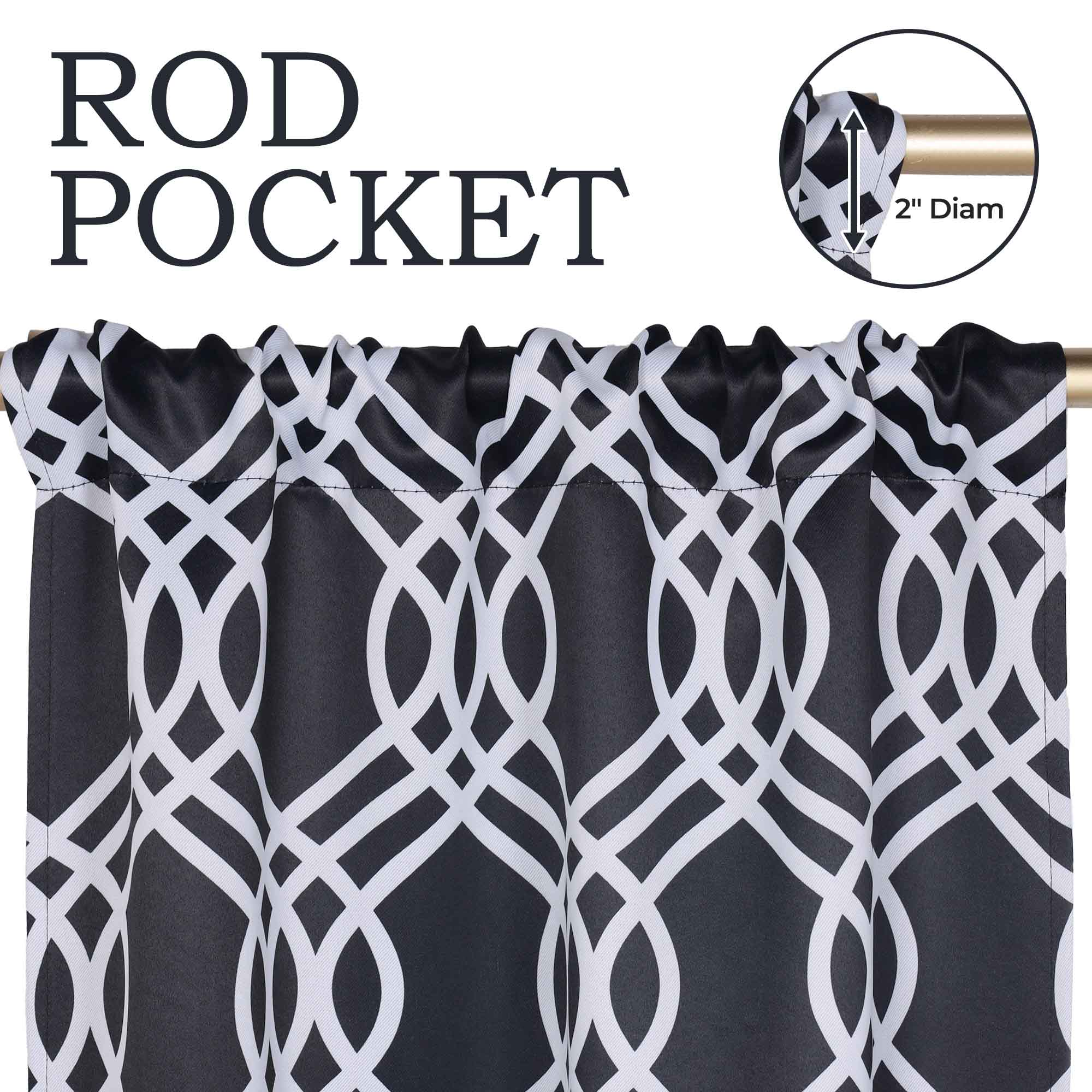 Ribbon Trellis Washable Room Darkening Blackout Curtain Panel Set - Omnigoodsstore