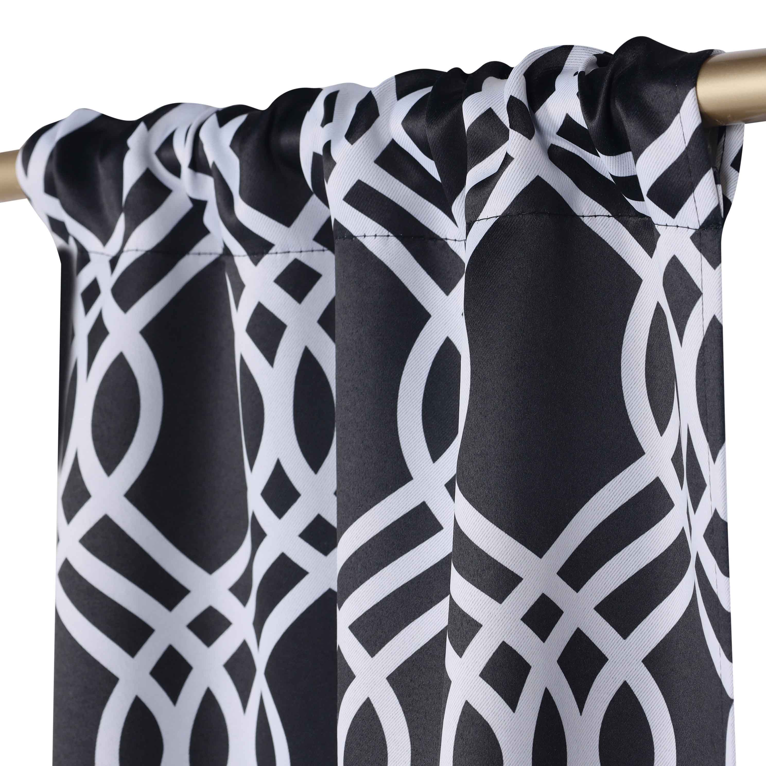 Ribbon Trellis Washable Room Darkening Blackout Curtain Panel Set - Omnigoodsstore