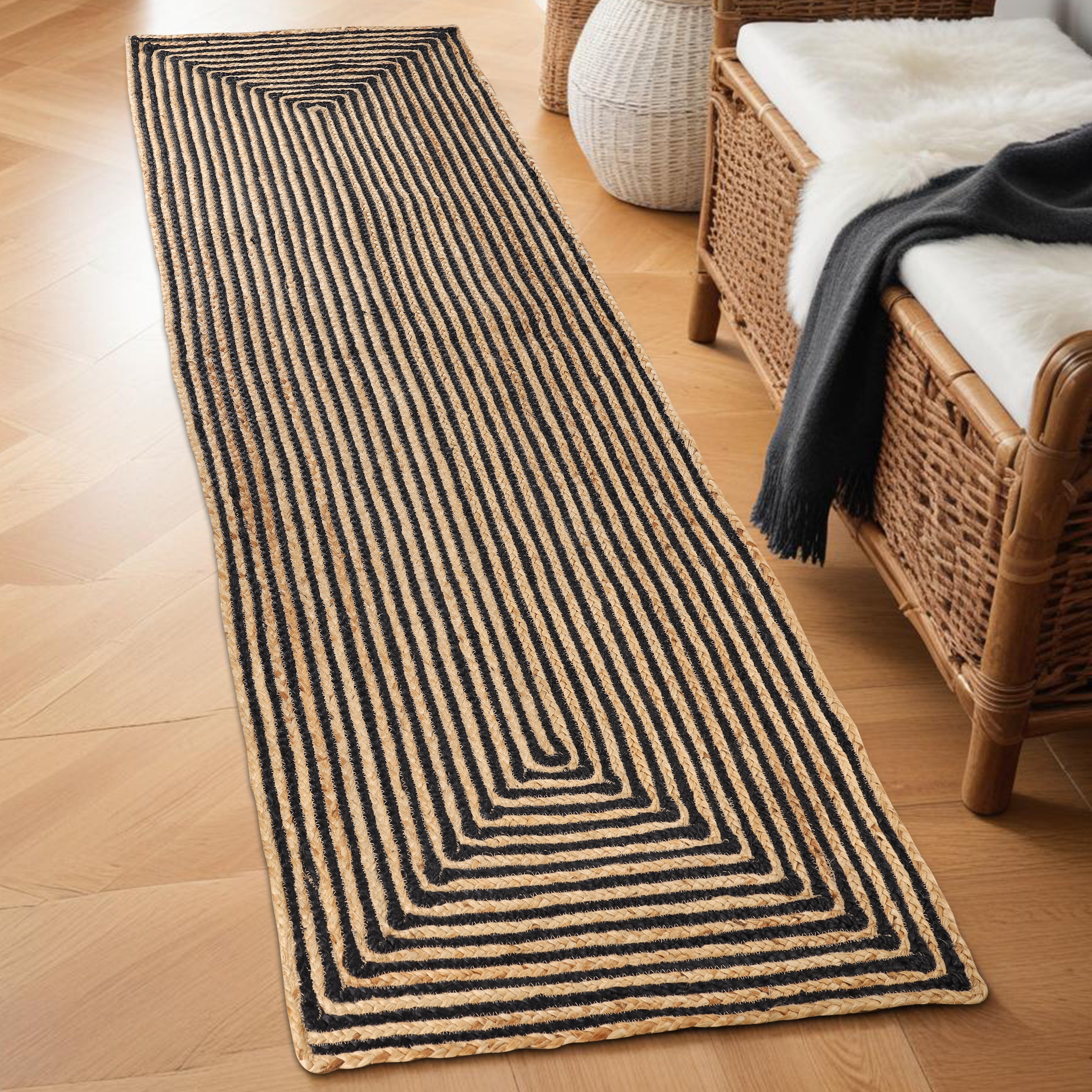 Braided Jute Reversible Handwoven Indoor Outdoor Area Rug - Omnigoodsstore