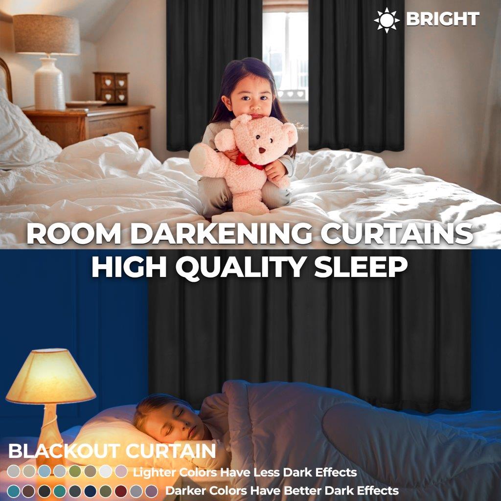 Solid Classic Modern Grommet Blackout Curtain Set - Omnigoodsstore