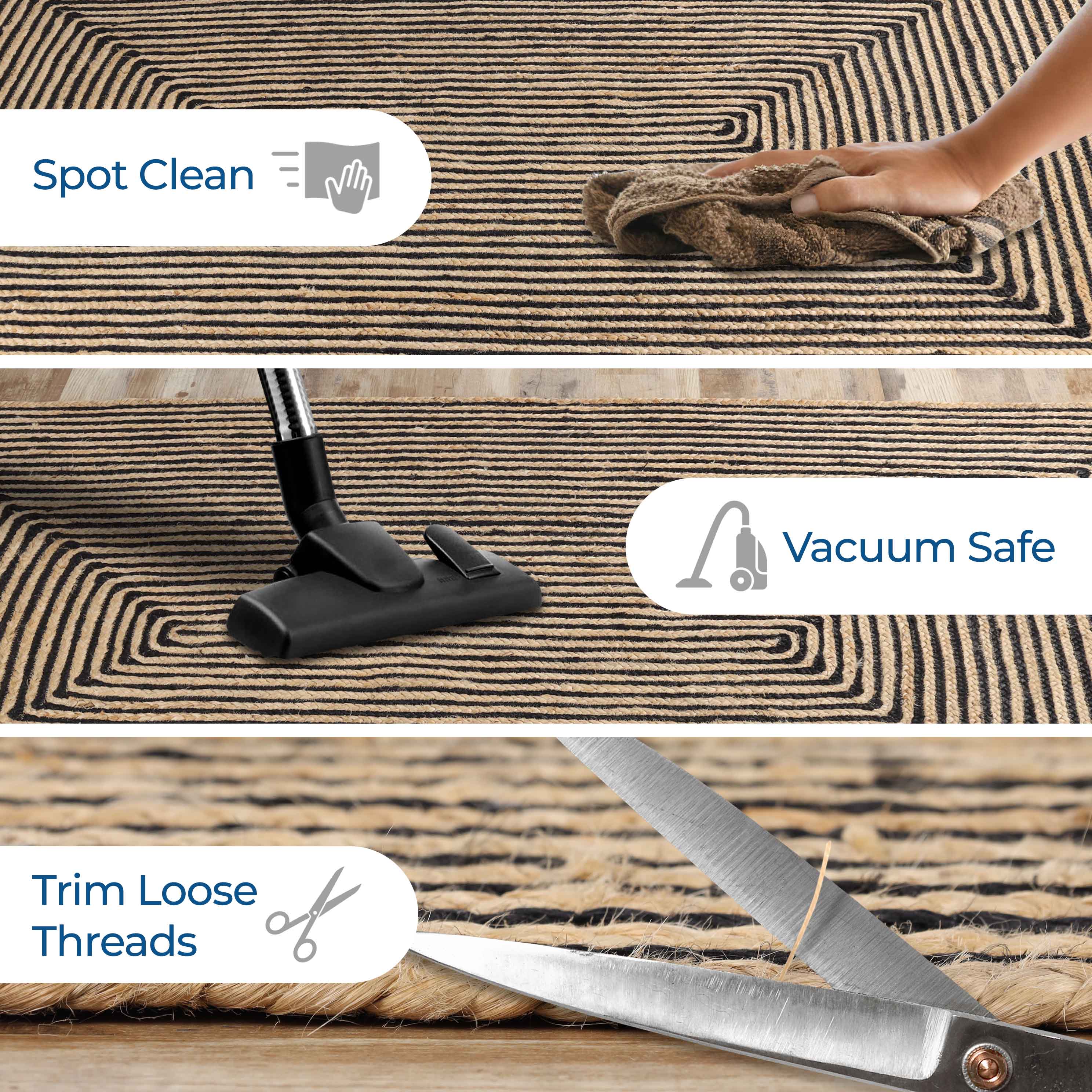 Braided Jute Reversible Handwoven Indoor Outdoor Area Rug - Omnigoodsstore