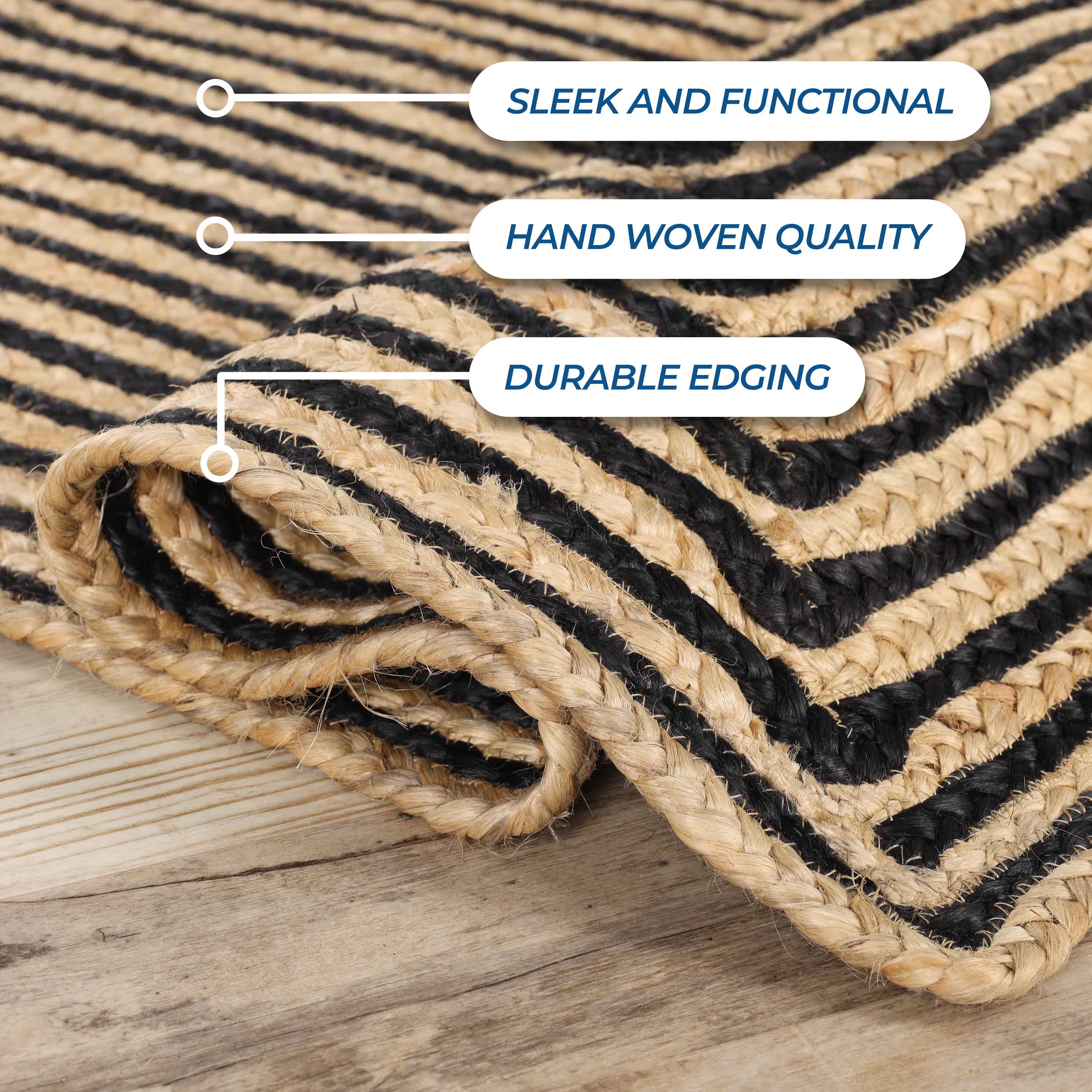 Braided Jute Reversible Handwoven Indoor Outdoor Area Rug - Omnigoodsstore