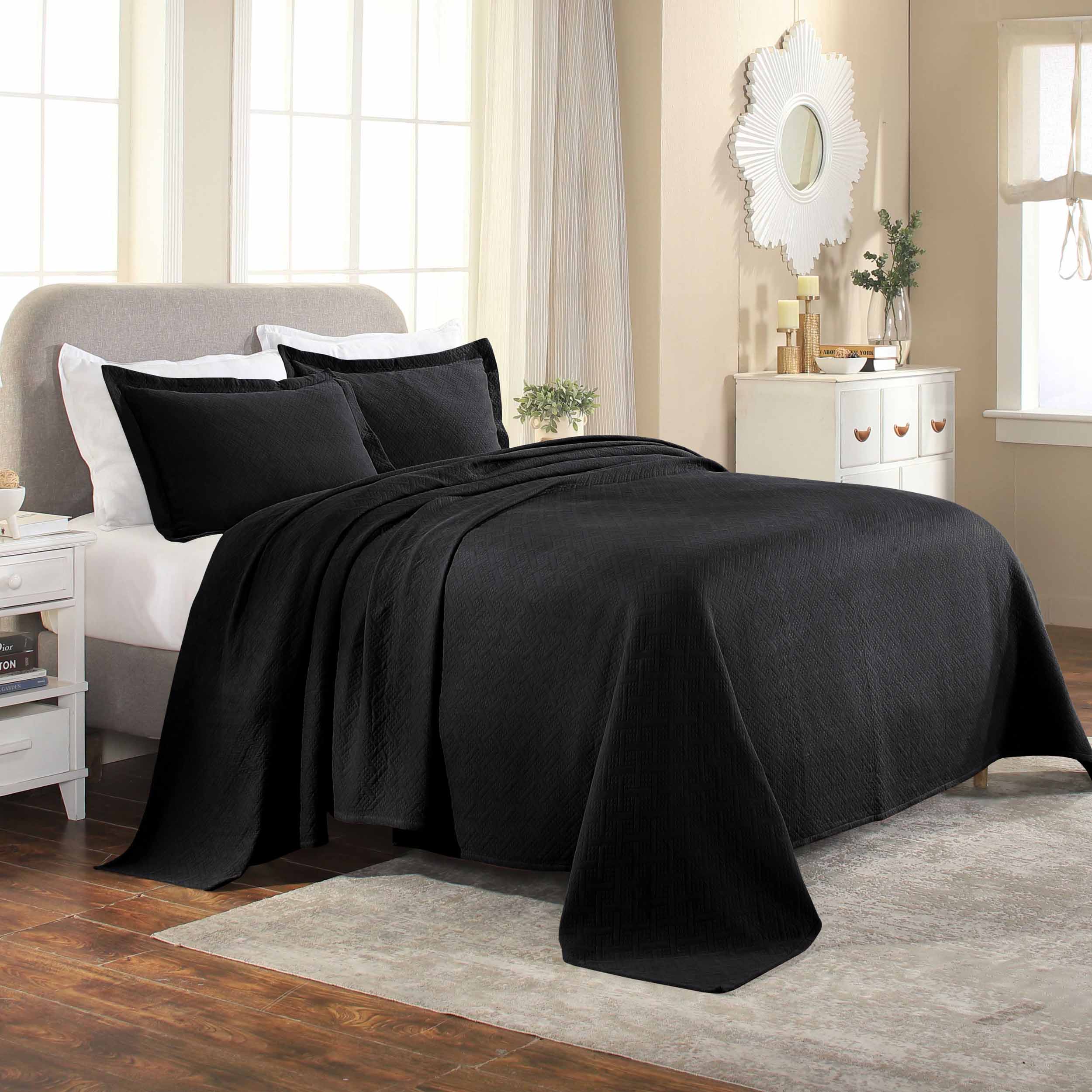 Basket Weave Matelasse Cotton Bedspread Set - Omnigoodsstore