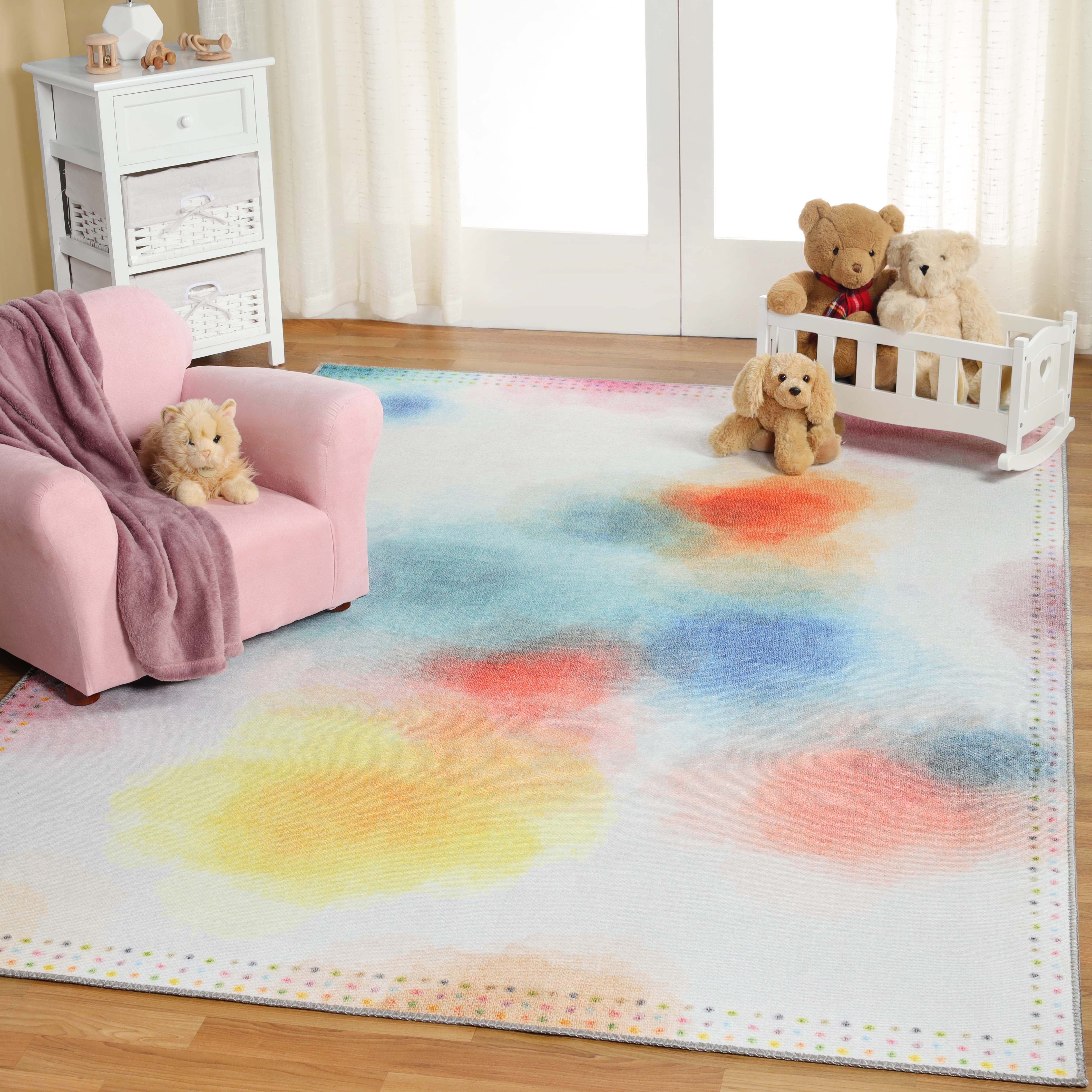 Blossom Kids Bright Patterned Non-Slip Area Rug or Runner Rug - Omnigoodsstore