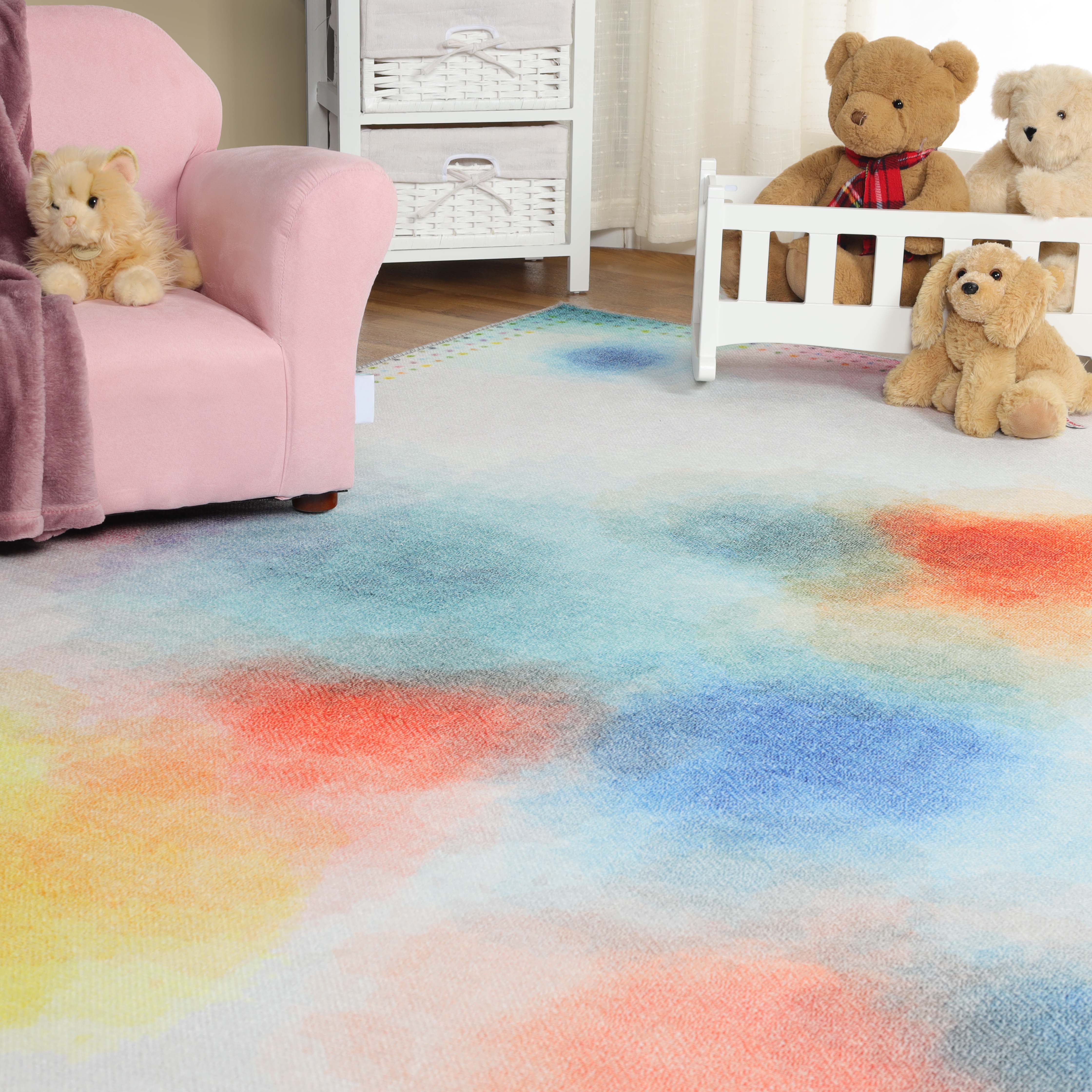 Blossom Kids Bright Patterned Non-Slip Area Rug or Runner Rug - Omnigoodsstore
