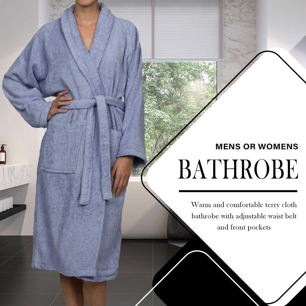 Cotton Ultra Soft Terry Adult Unisex Lightweight Luxury Bathrobe - Omnigoodsstore