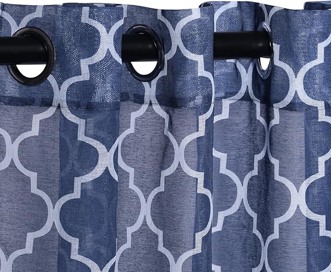 Trellis Sheer Grommet Curtain Panel Set - Omnigoodsstore