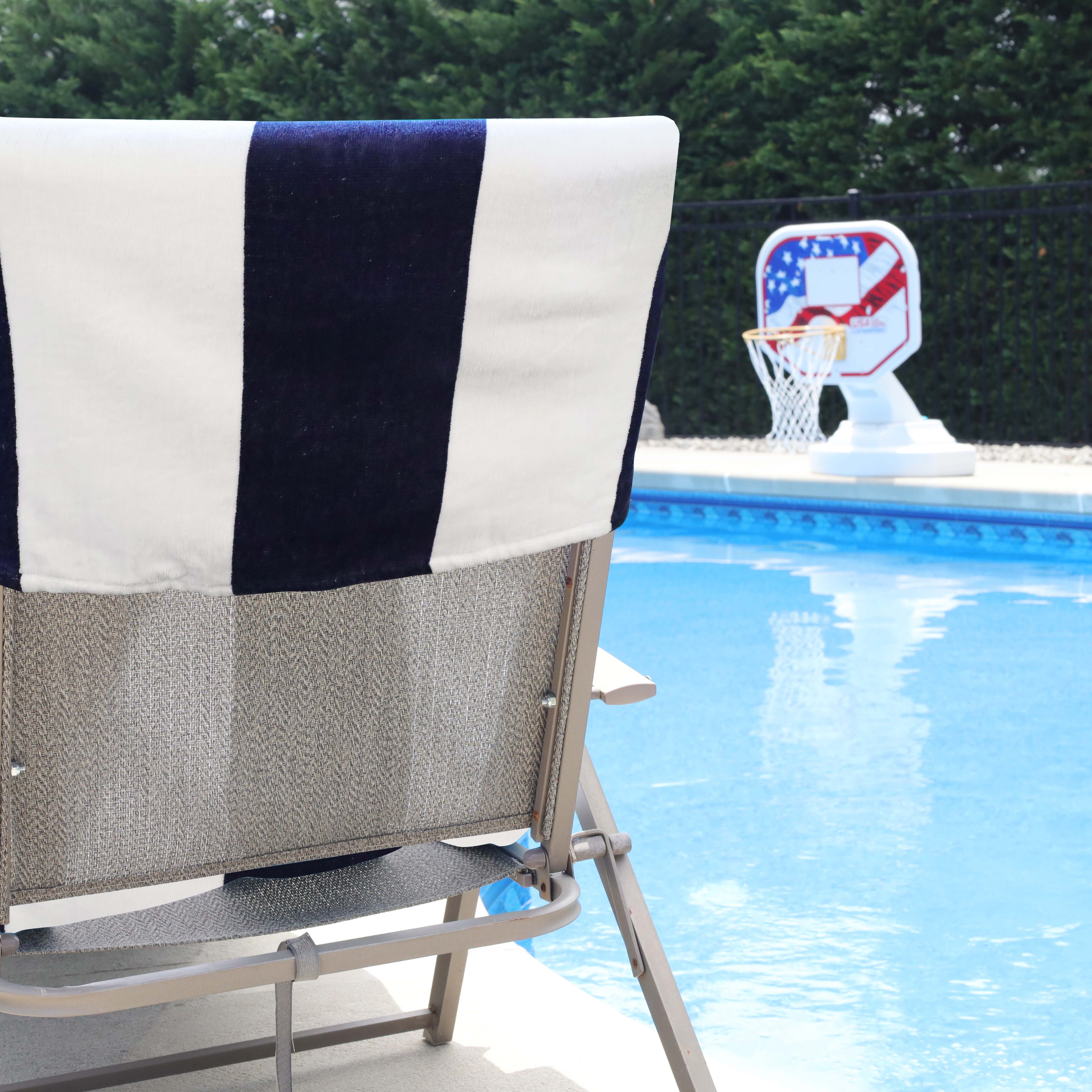 Cabana Striped Cotton Standard Size Towel / Chaise Lounge Chair Cover - Omnigoodsstore