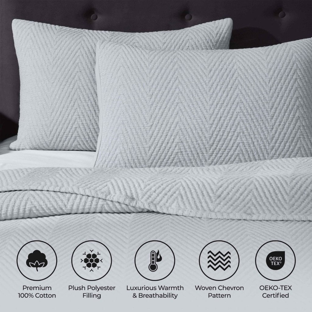 Aswan Cotton Medium Weight Chevron Woven Coverlet - Omnigoodsstore