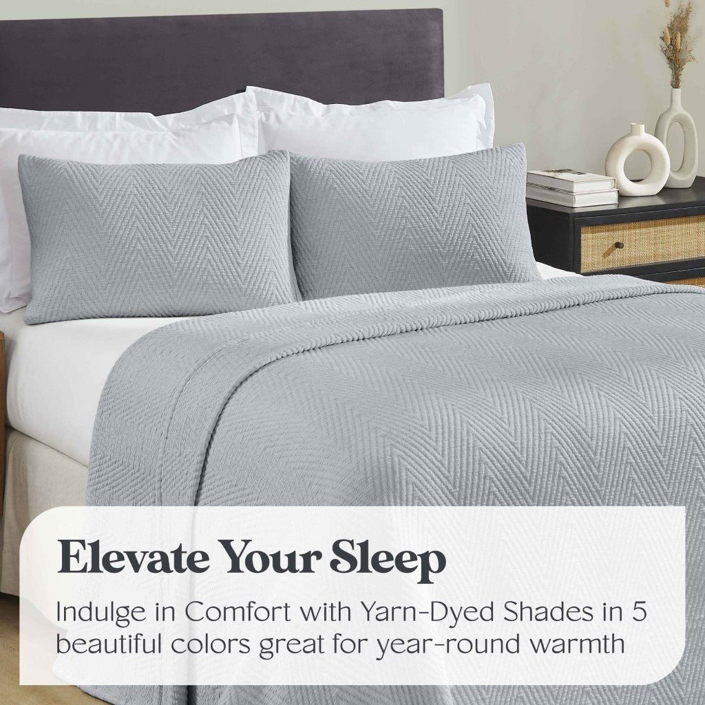 Aswan Cotton Medium Weight Chevron Woven Coverlet - Omnigoodsstore