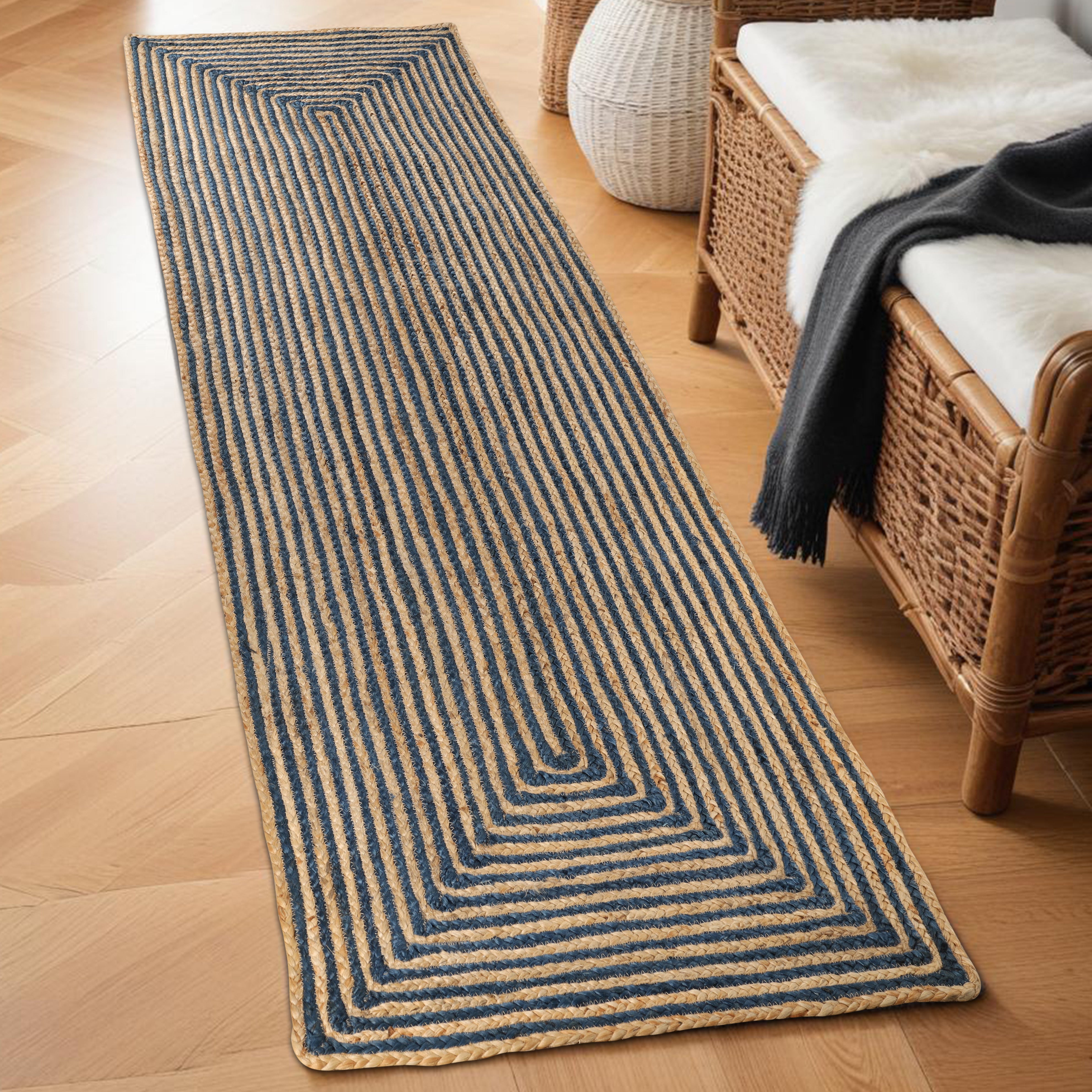 Braided Jute Reversible Handwoven Indoor Outdoor Area Rug - Omnigoodsstore