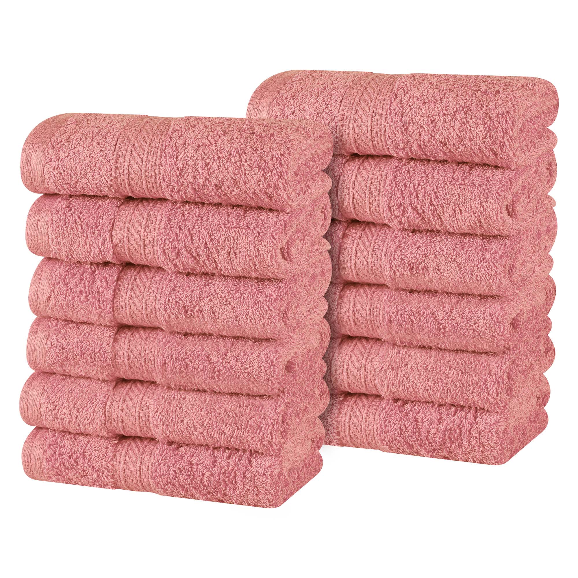 Atlas Cotton Plush Heavyweight Luxury Face Towel Washcloth Set of 12 - Omnigoodsstore