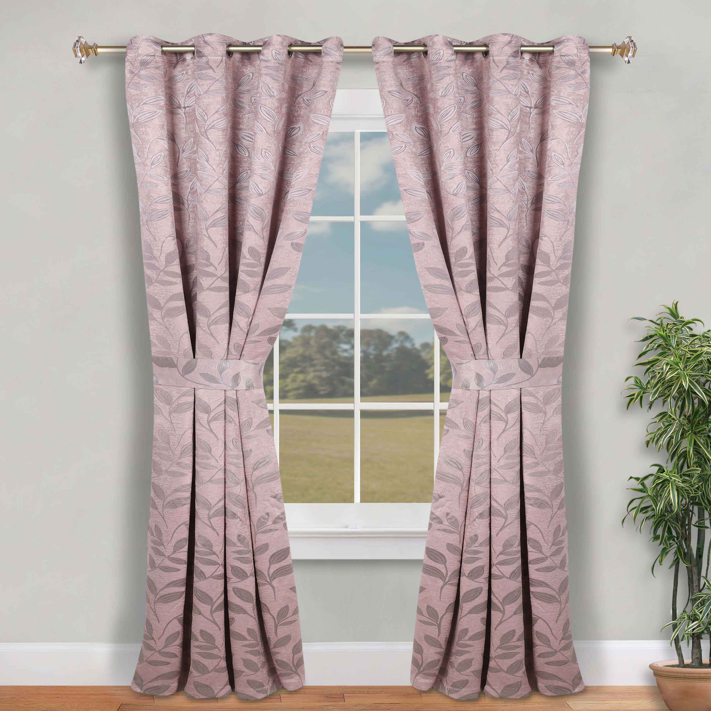 Leaves Machine Room Darkening Blackout Curtains, Set of 2 - Omnigoodsstore
