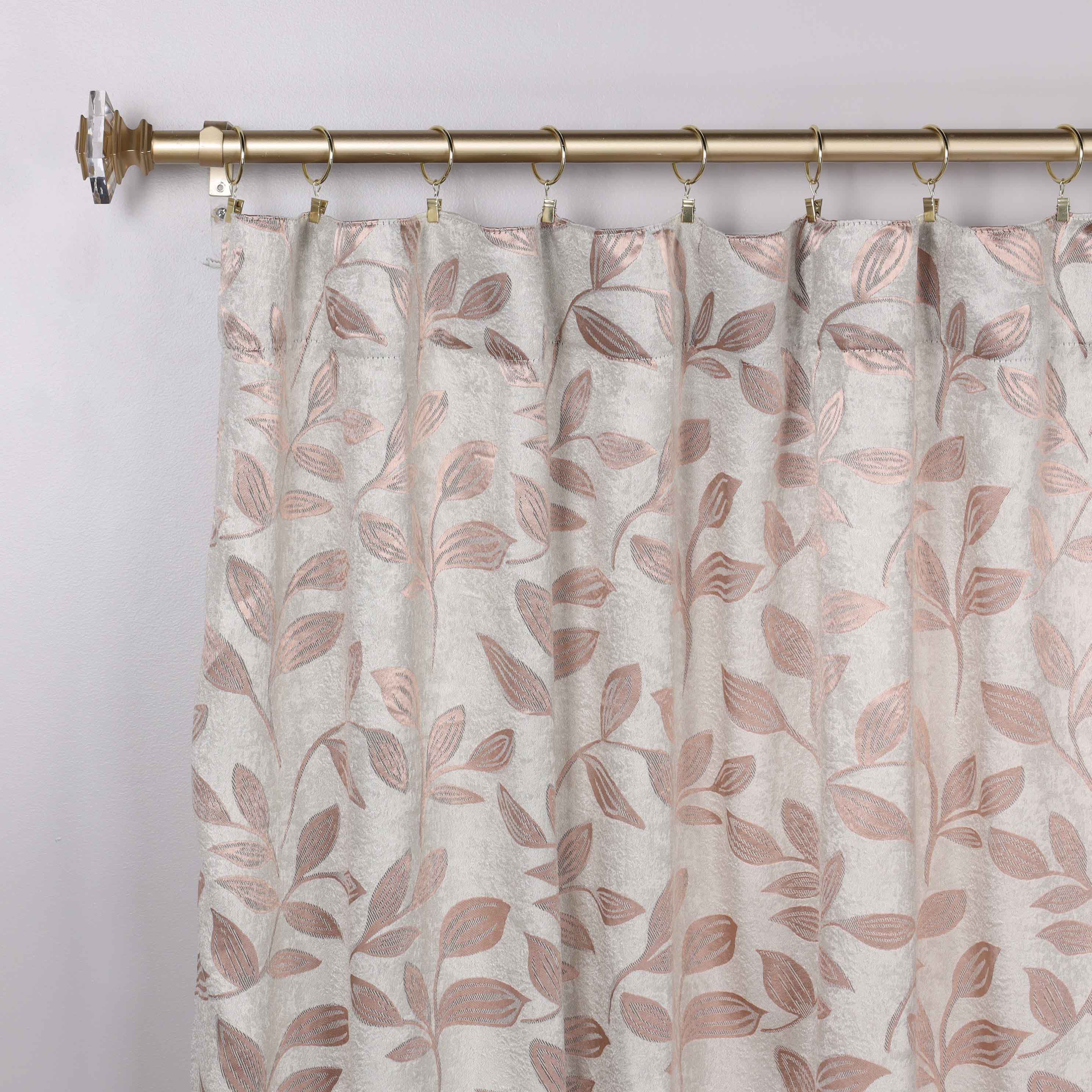 Superior Leaves Room Darkening Back Tab Blackout Curtains Panel Set - Omnigoodsstore