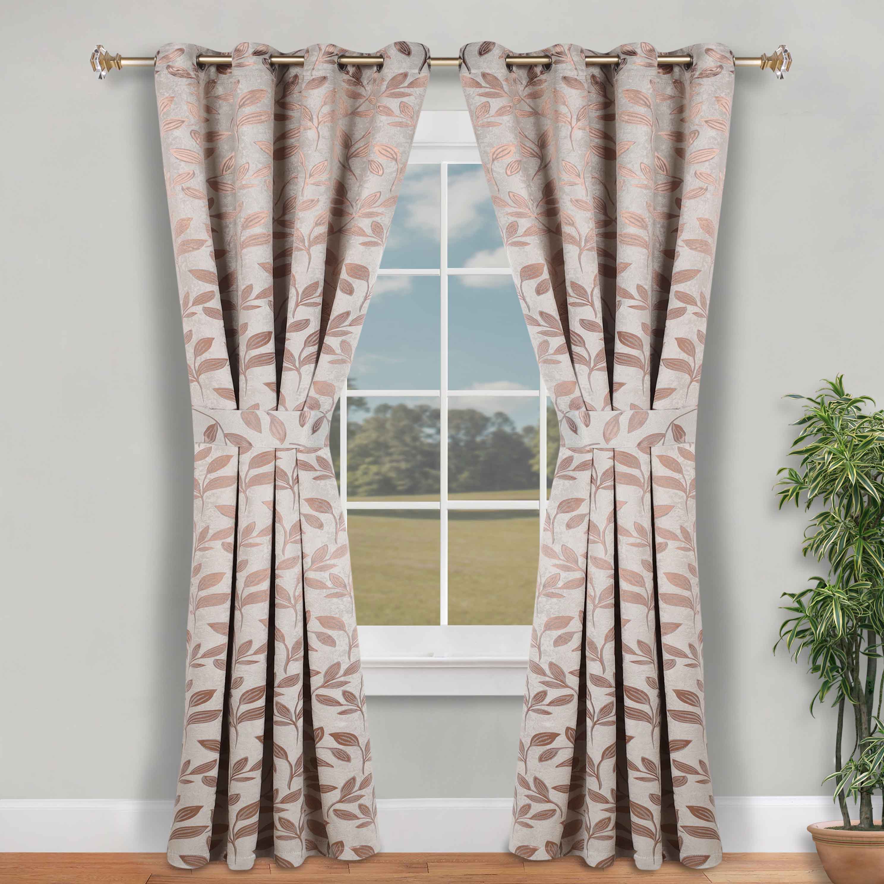 Leaves Machine Room Darkening Blackout Curtains, Set of 2 - Omnigoodsstore