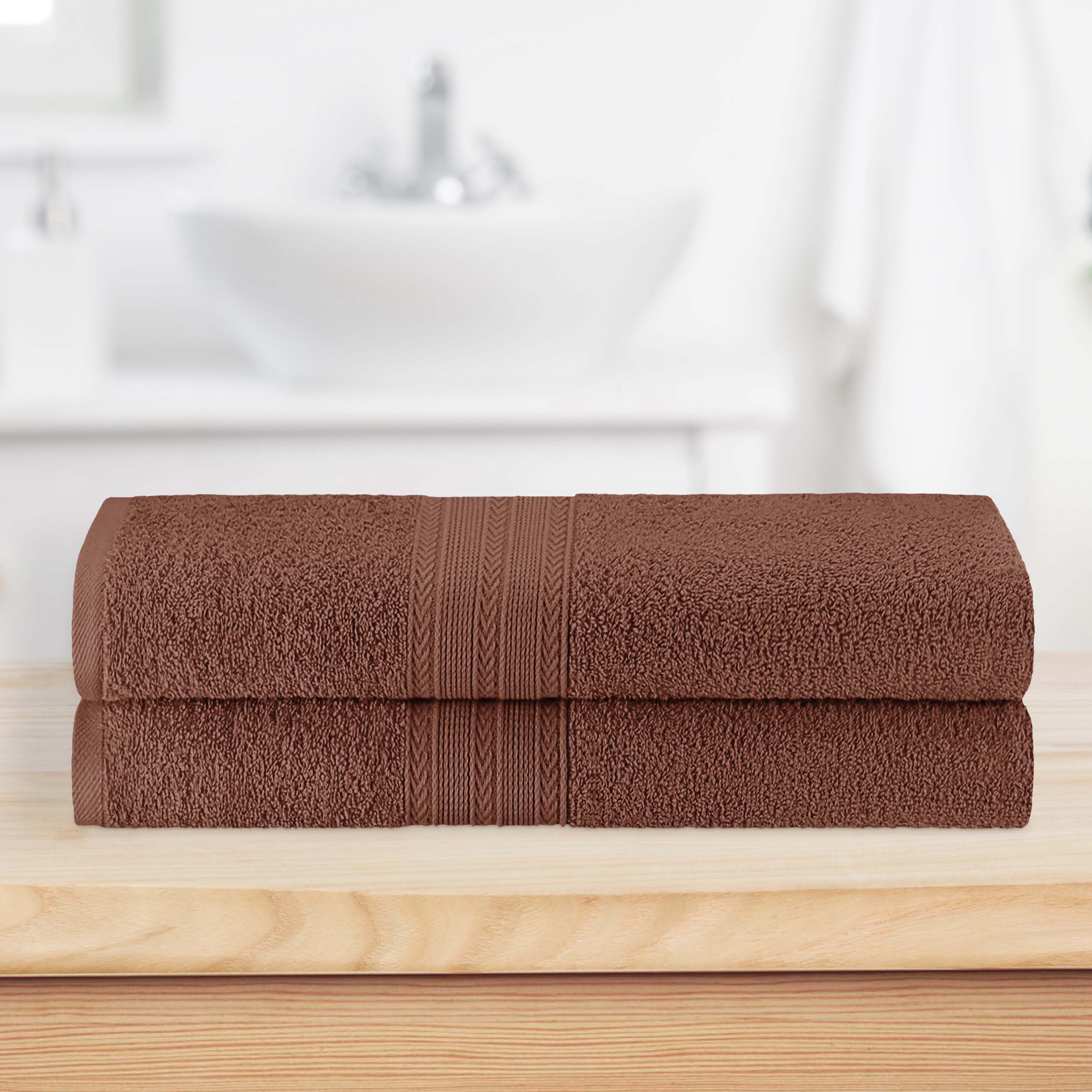 Cotton Eco Friendly 2 Piece Solid Bath Sheet Towel Set - Omnigoodsstore