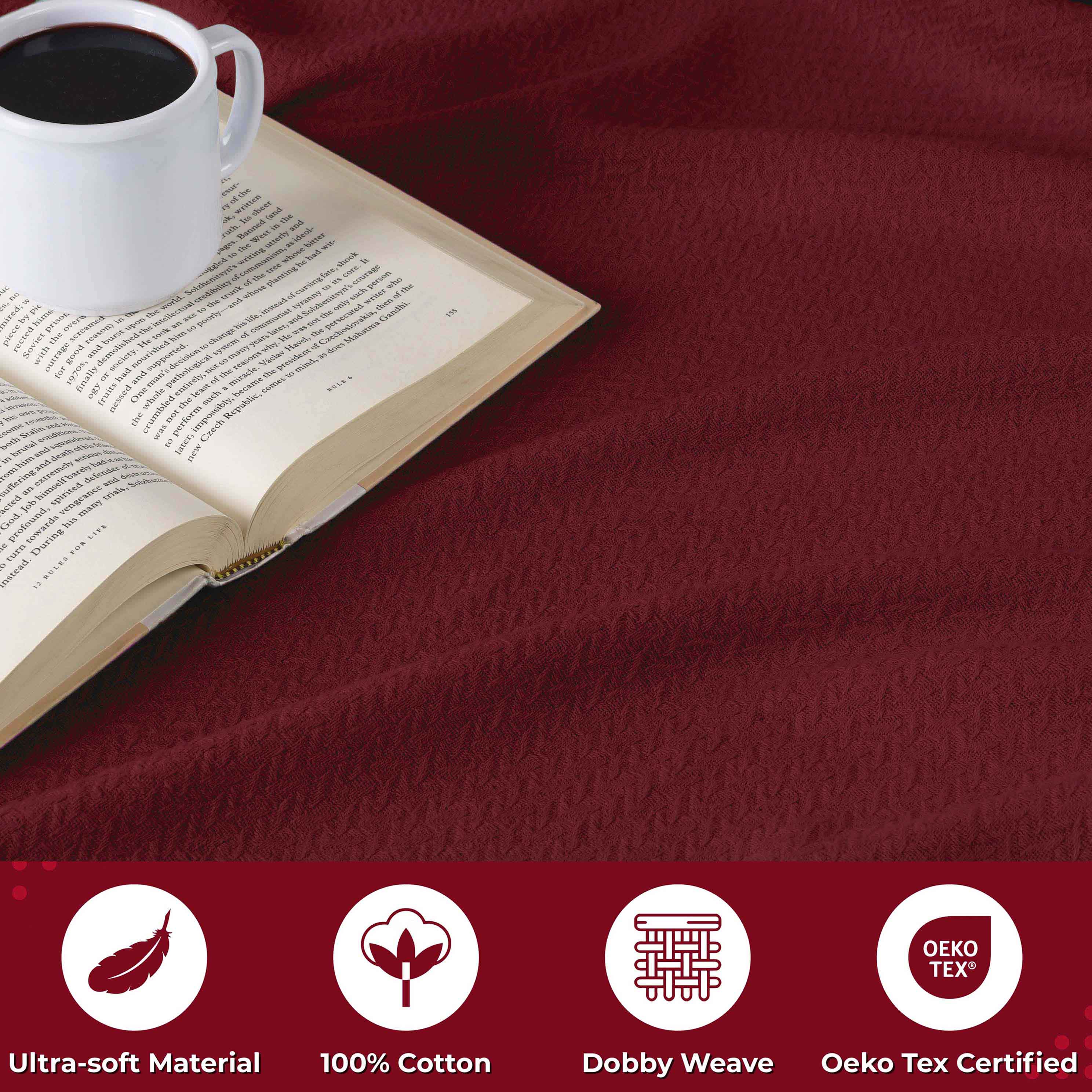 Nobel Cotton Textured Chevron Lightweight Woven Blanket - Omnigoodsstore