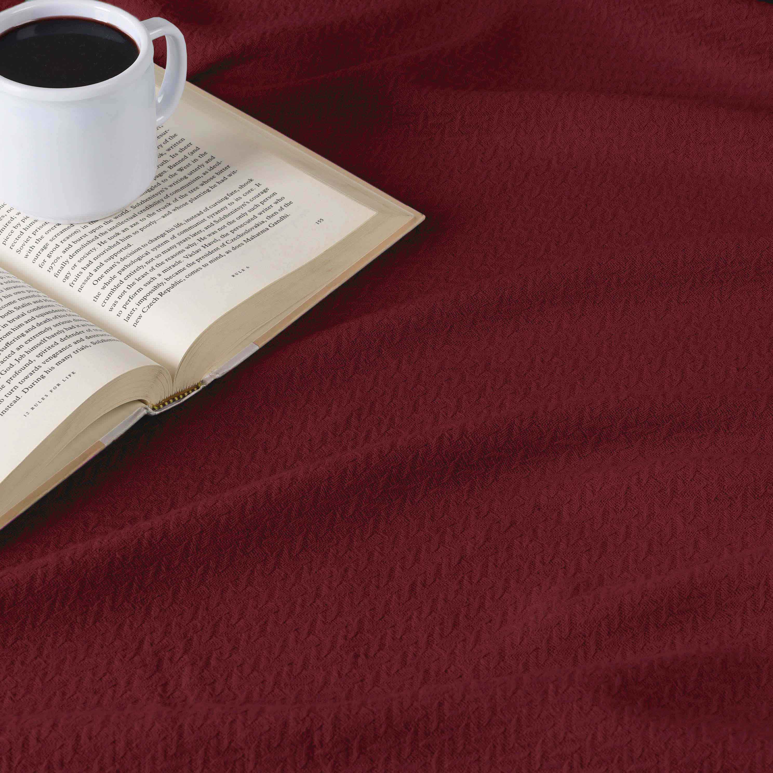 Nobel Cotton Textured Chevron Lightweight Woven Blanket - Omnigoodsstore