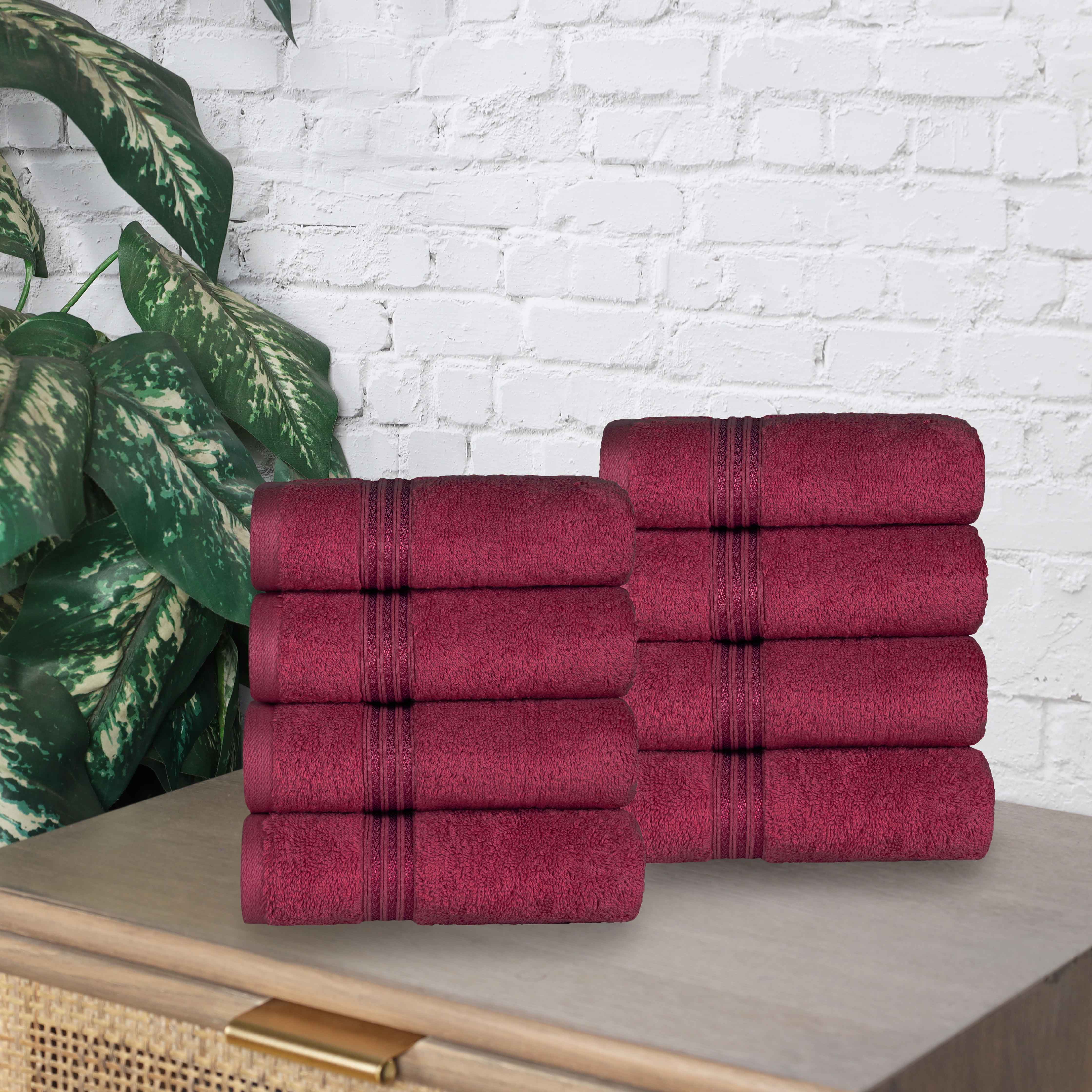 Egyptian Cotton Highly Absorbent Solid Ultra Soft Hand Towel Set of 8 - Omnigoodsstore