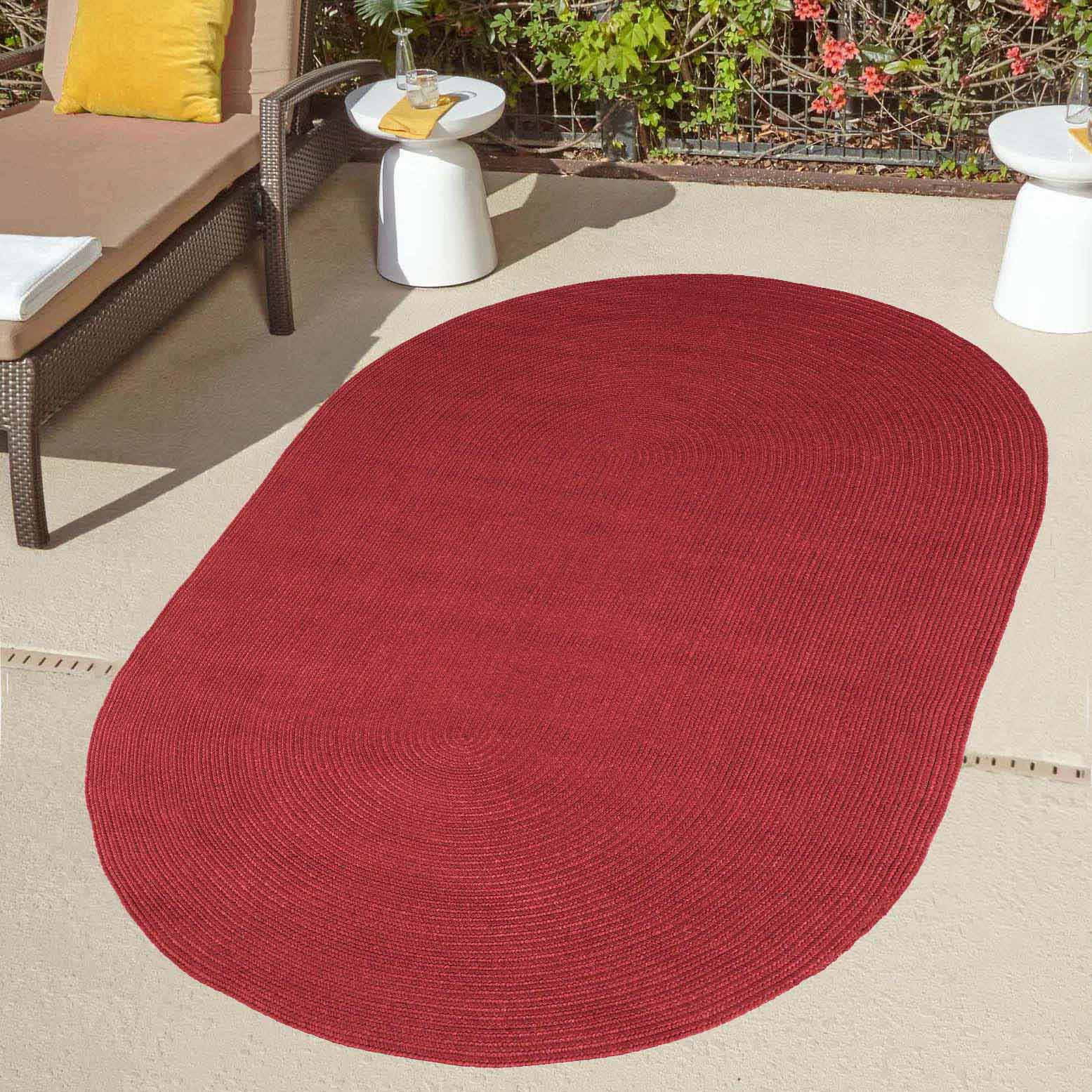 Classic Braided Area Rug Indoor Outdoor Rugs Oval - Omnigoodsstore