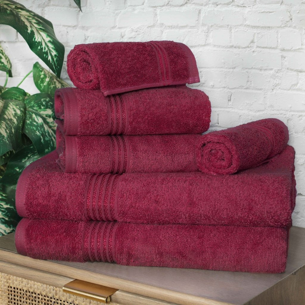 Egyptian Cotton Highly Absorbent Solid 6-Piece Ultra Soft Towel Set - Omnigoodsstore