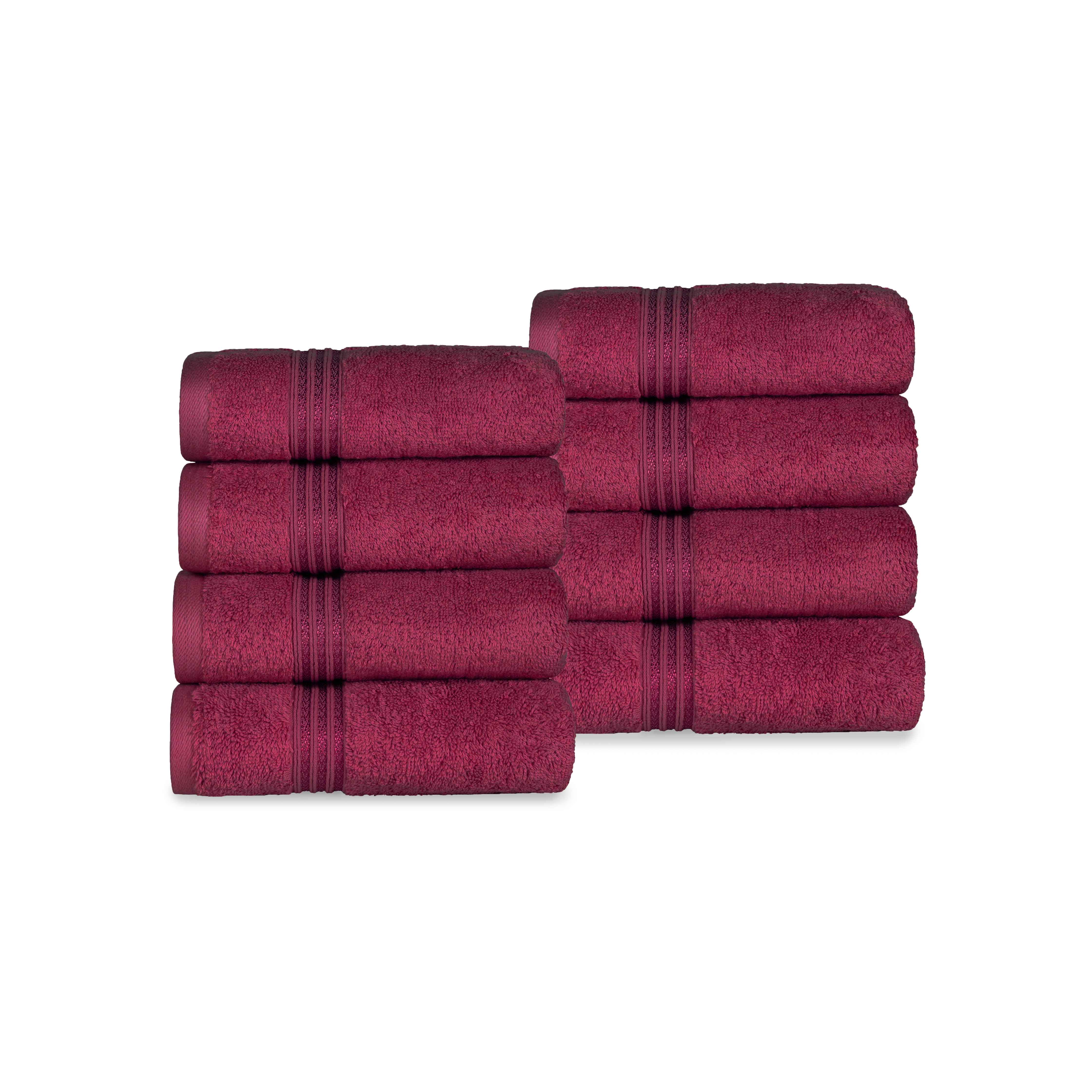 Egyptian Cotton Highly Absorbent Solid Ultra Soft Hand Towel Set of 8 - Omnigoodsstore