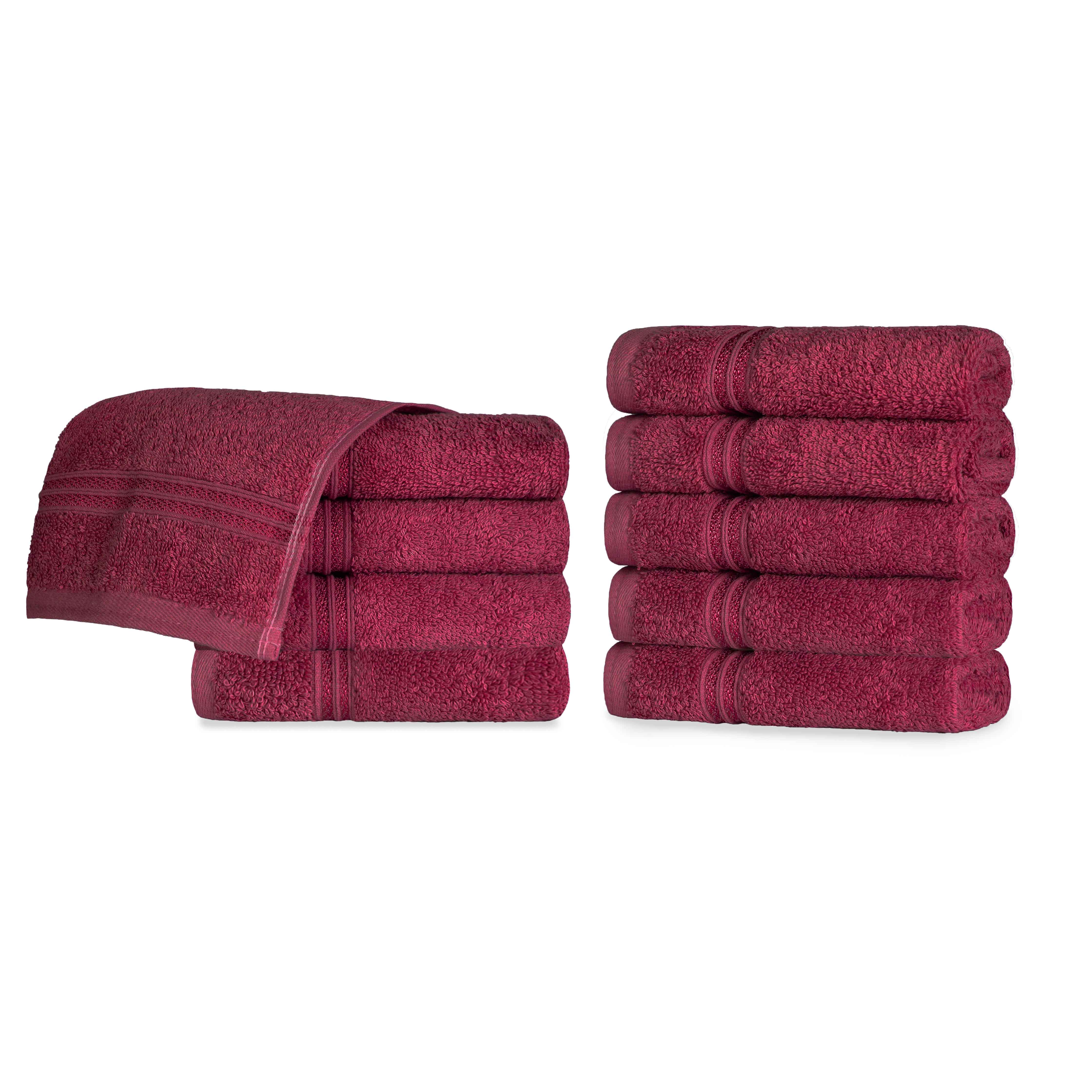 Egyptian Cotton Solid Face Towel Set of 10 - Omnigoodsstore