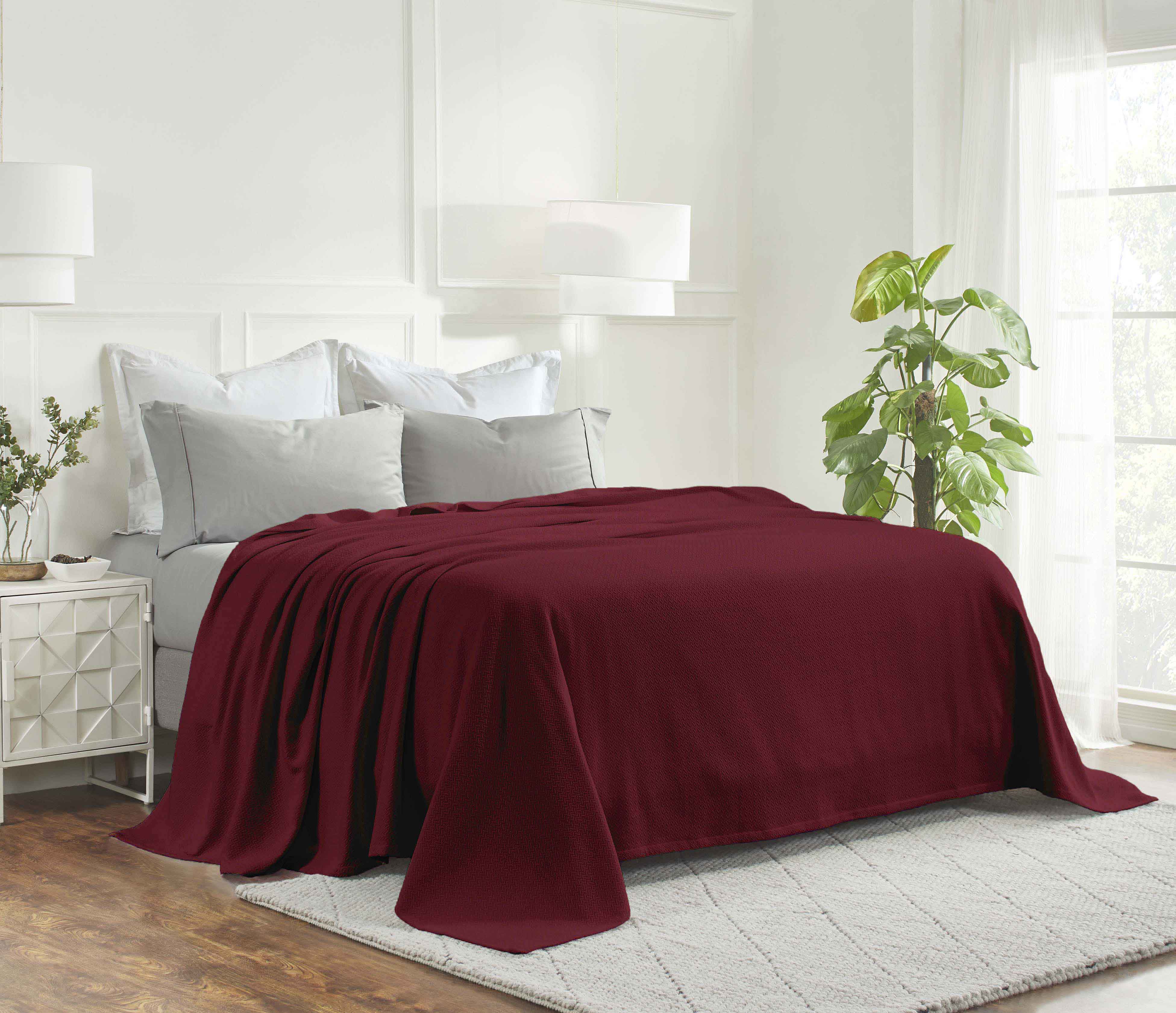 Nobel Cotton Textured Chevron Lightweight Woven Blanket - Omnigoodsstore