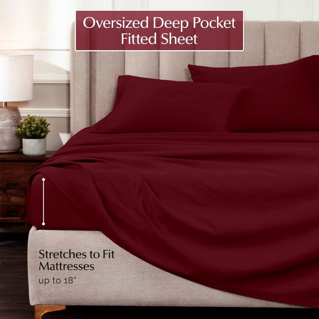 1000 Thread Count Egyptian Cotton Bed Sheet Set Olympic Queen - Omnigoodsstore