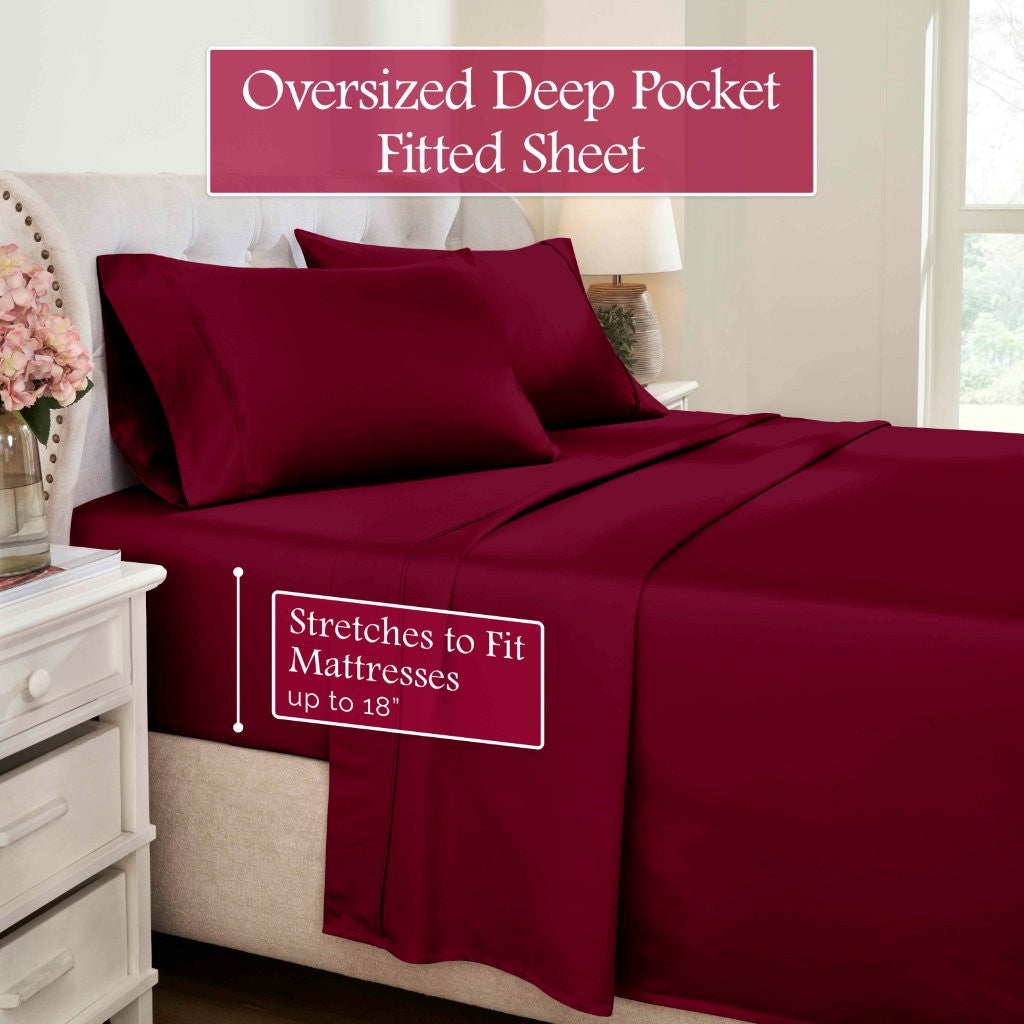 1200 Thread Count Egyptian Cotton Deep Pocket Sheet Set - Omnigoodsstore