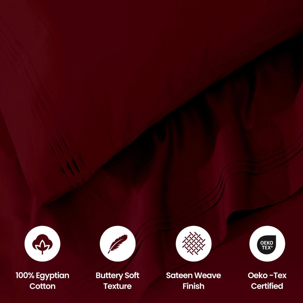 1000 Thread Count Egyptian Cotton Bed Sheet Set Olympic Queen - Omnigoodsstore