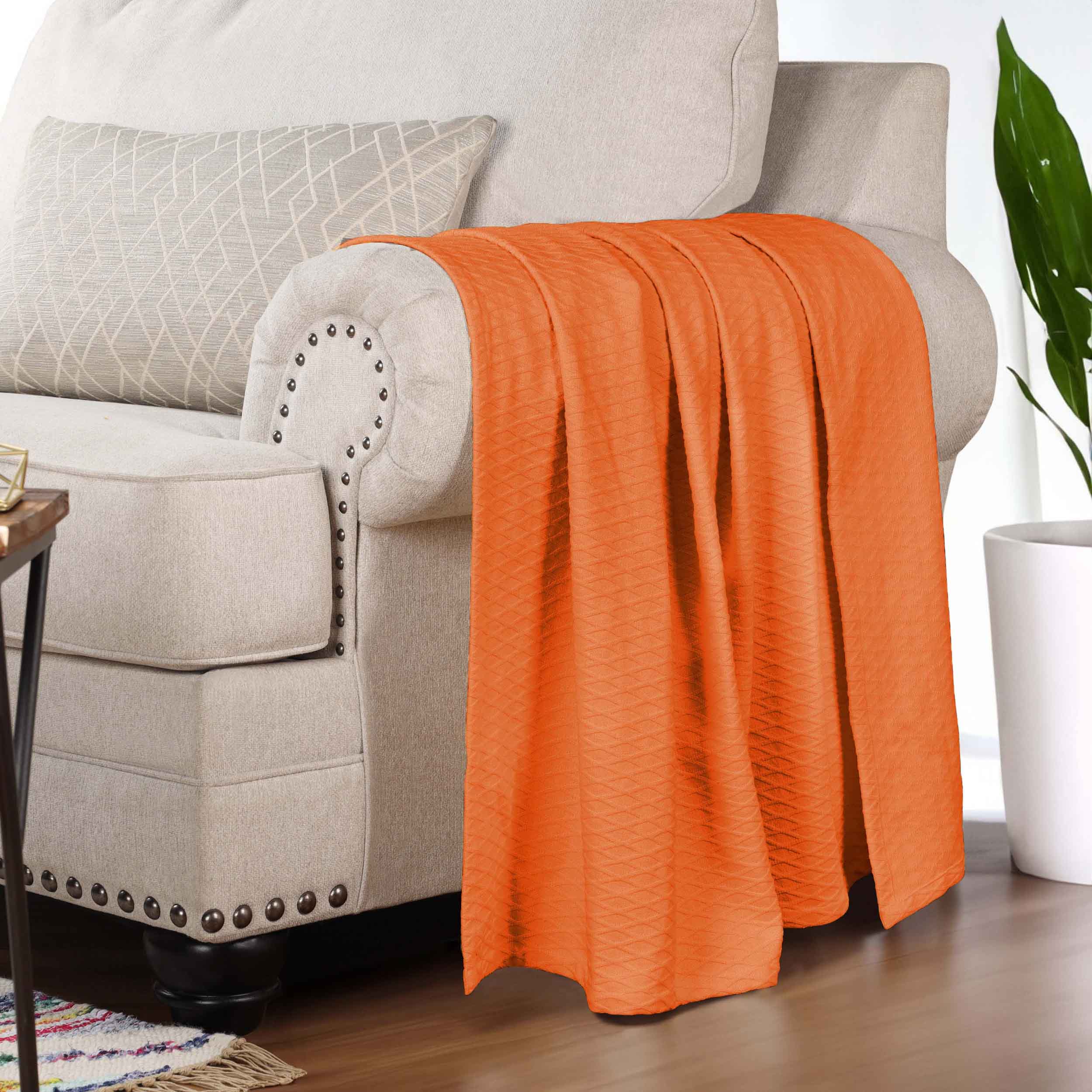Cotton All Season Diamond Bed Blanket & Sofa Throw - Omnigoodsstore