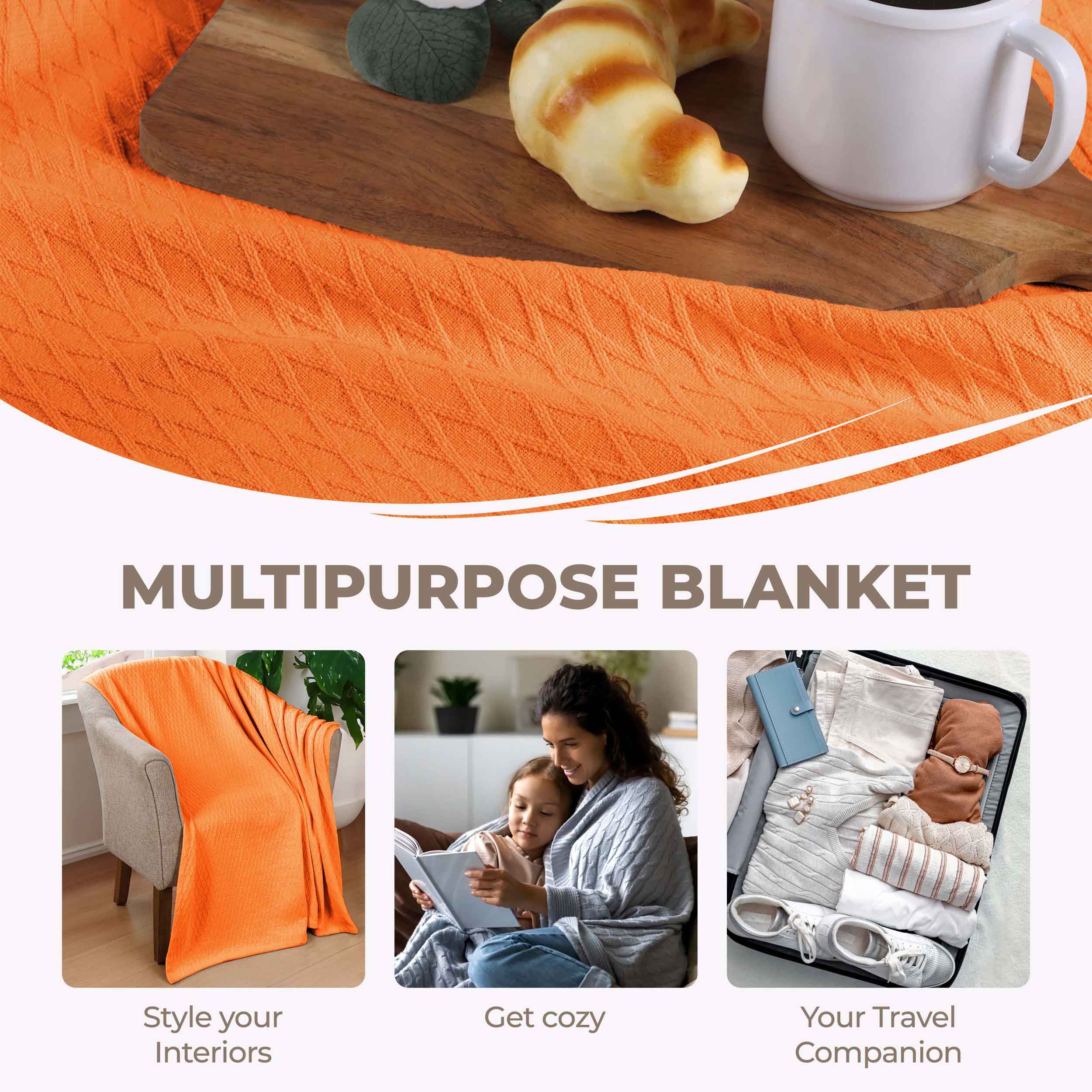 Cotton All Season Diamond Bed Blanket & Sofa Throw - Omnigoodsstore