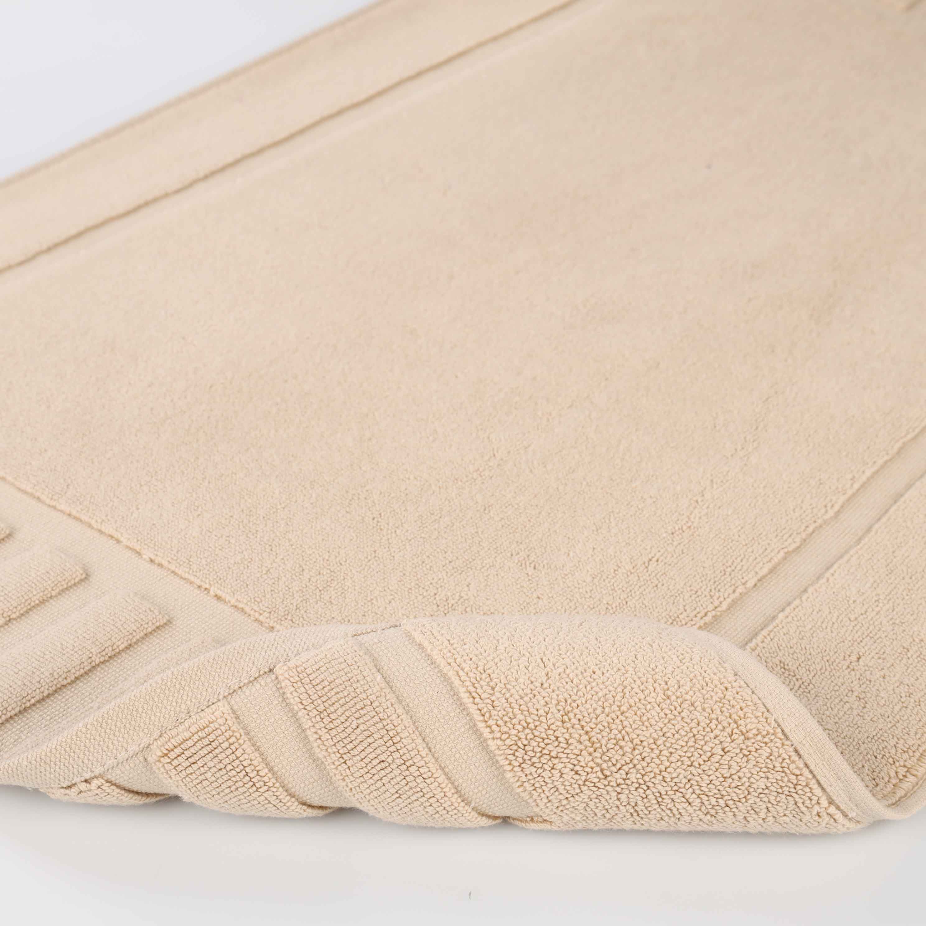 Leo Cotton Solid Modern Geometric Border Absorbent Bath Mat, Set of 2 - Omnigoodsstore