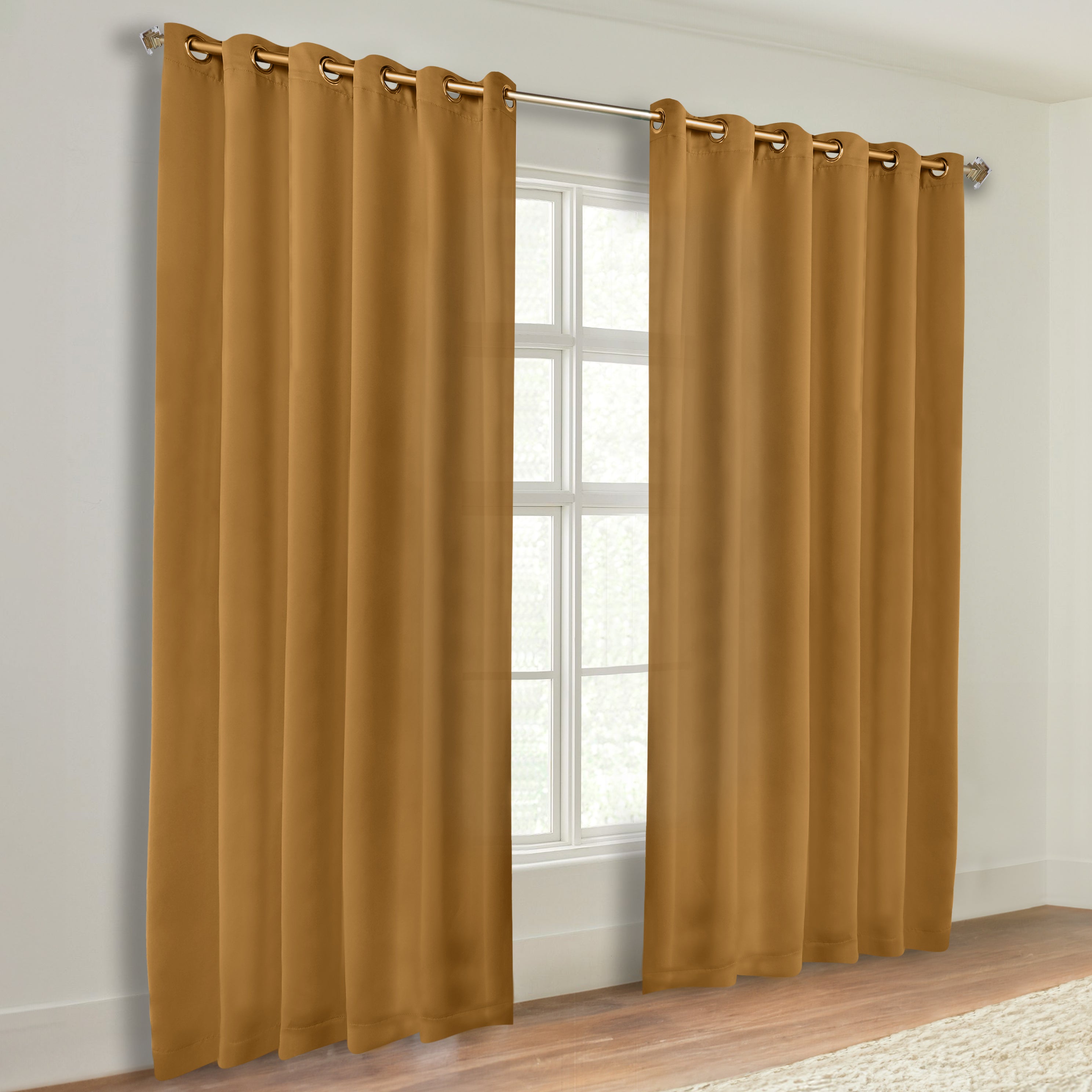 Solid Machine Washable Room Darkening Blackout Curtains, Set of 2 - Omnigoodsstore