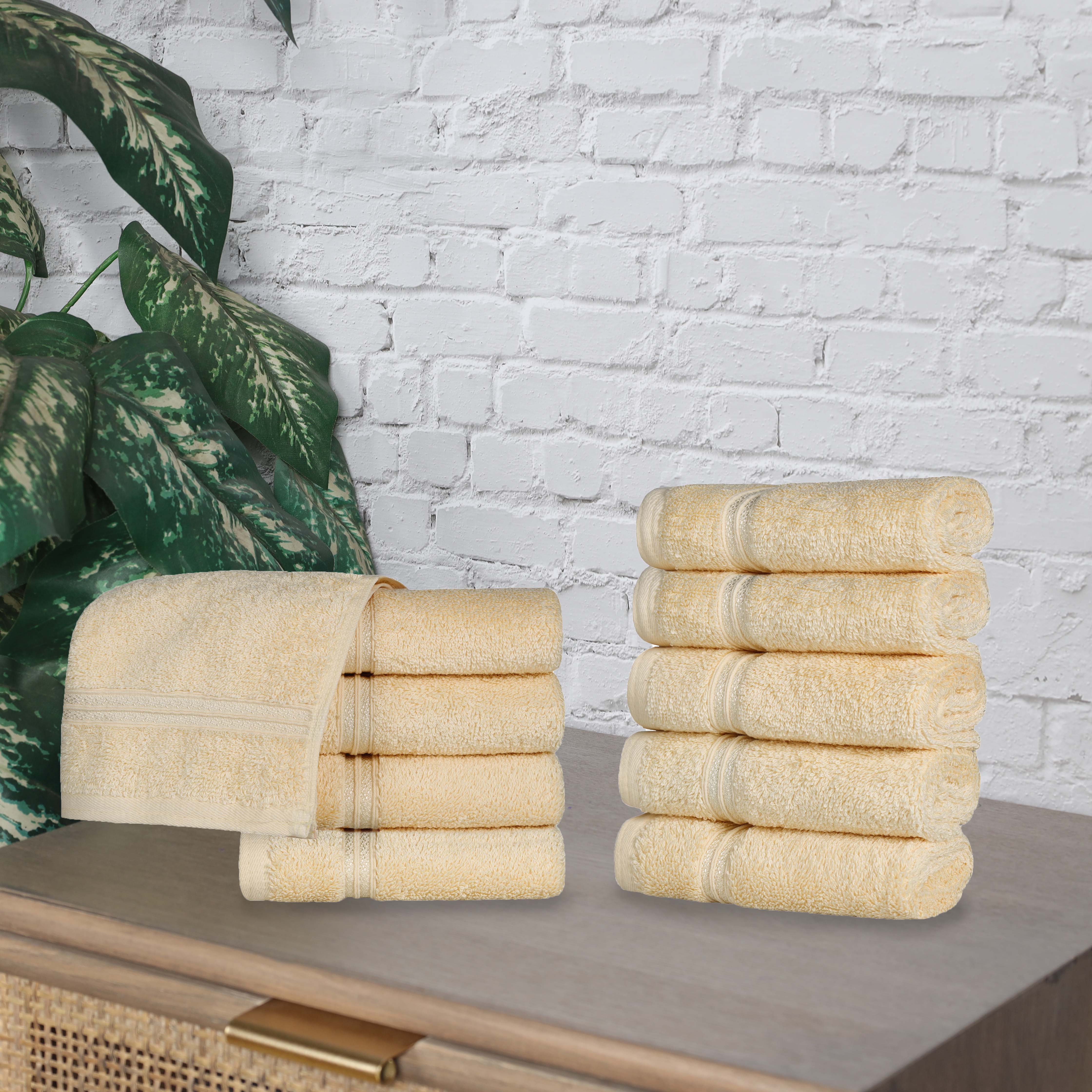 Egyptian Cotton Solid Face Towel Set of 10 - Omnigoodsstore