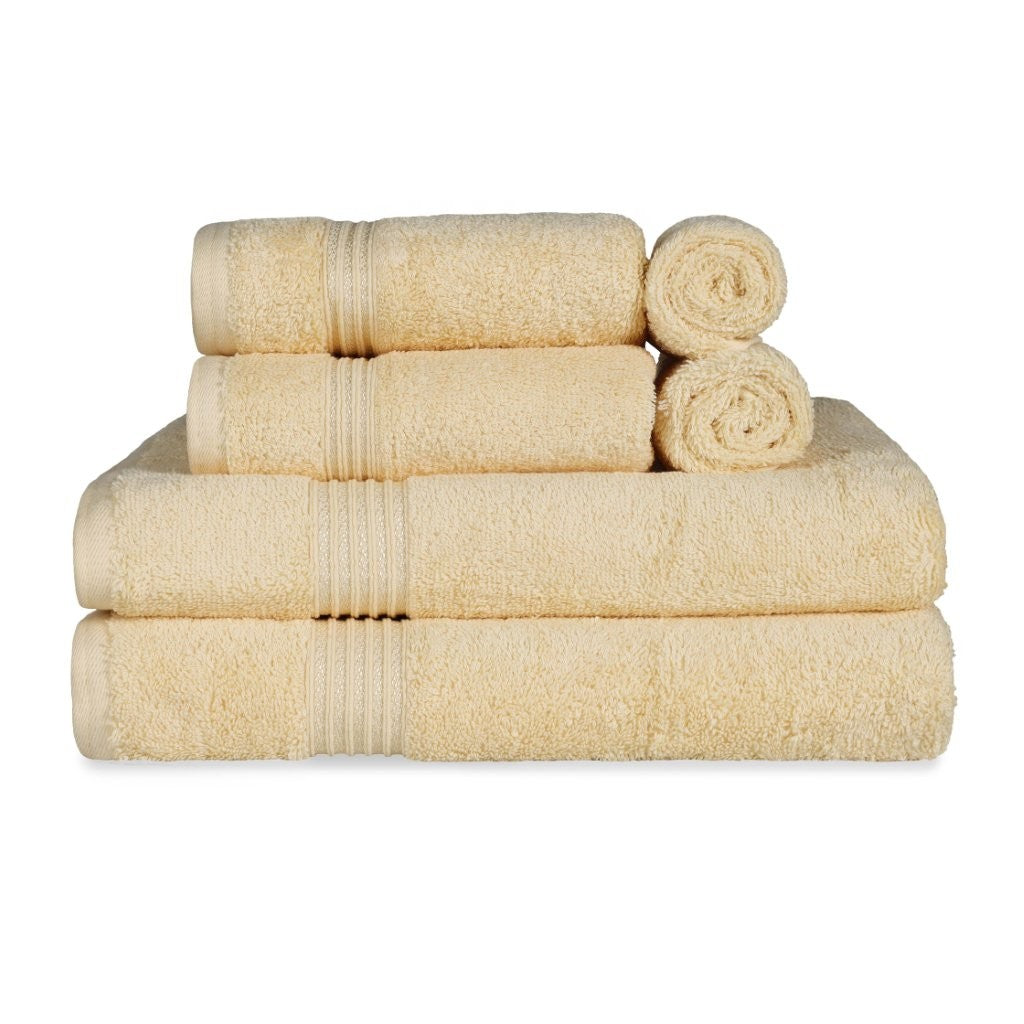 Egyptian Cotton Highly Absorbent Solid 6-Piece Ultra Soft Towel Set - Omnigoodsstore