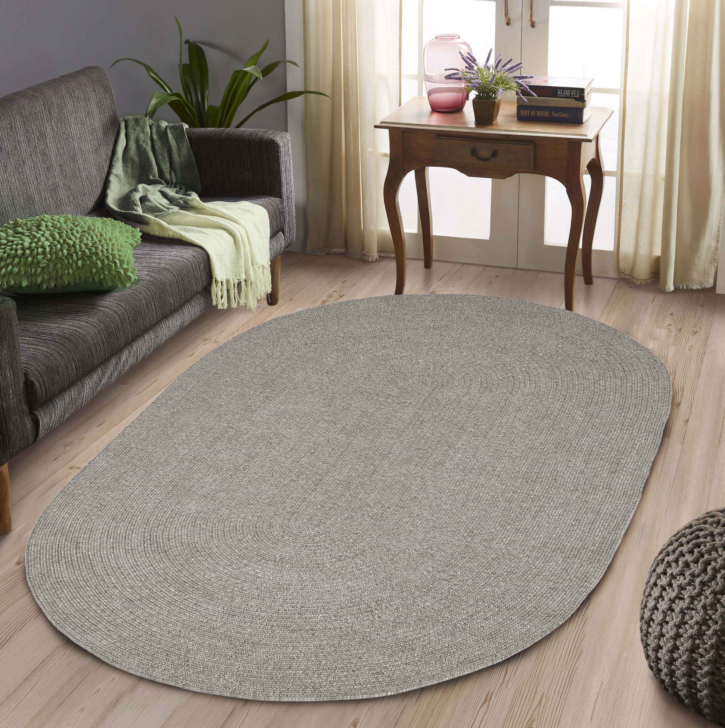 Classic Braided Area Rug Indoor Outdoor Rugs Oval - Omnigoodsstore