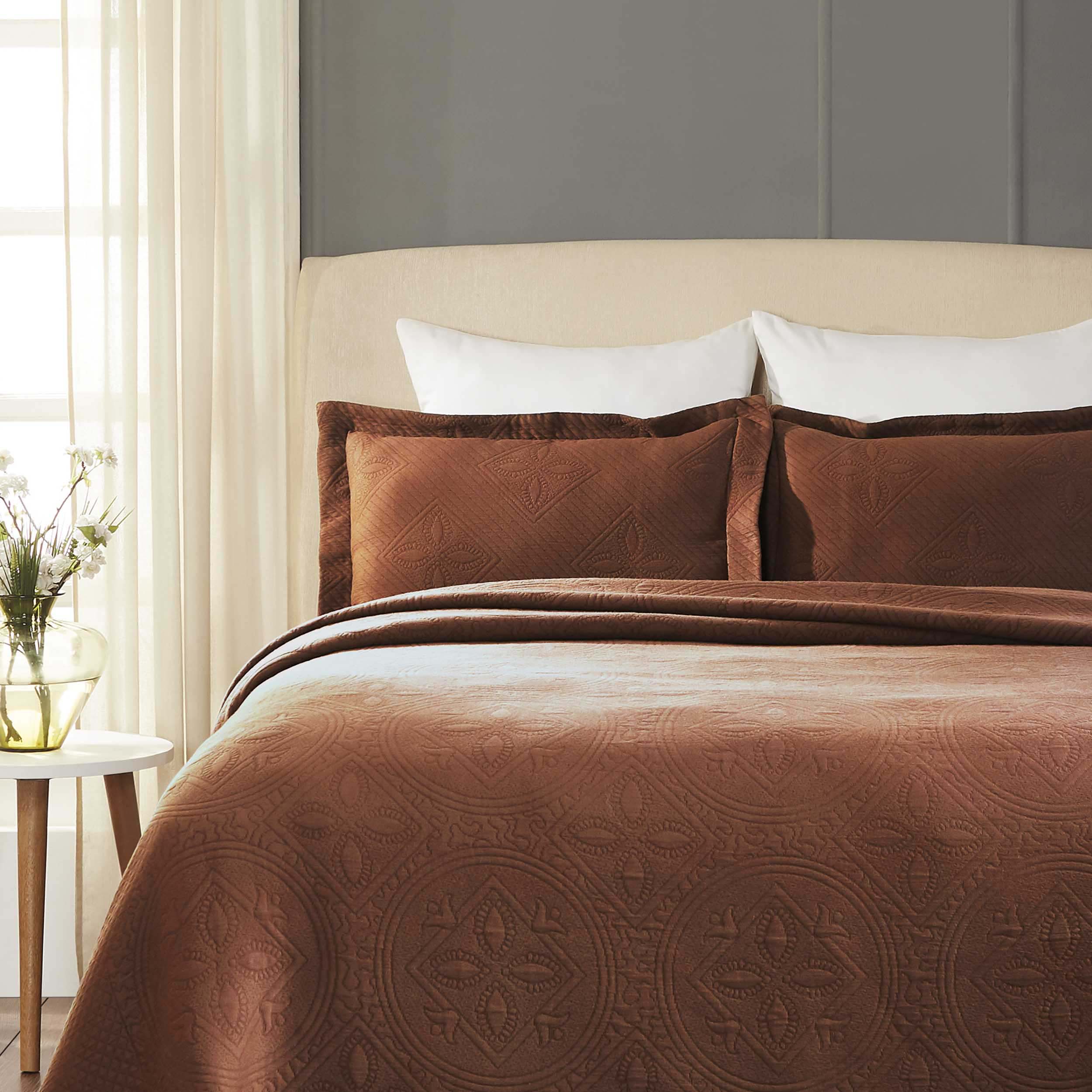 Celtic Circle Jacquard Matelasse Cotton Bedspread Set - Omnigoodsstore