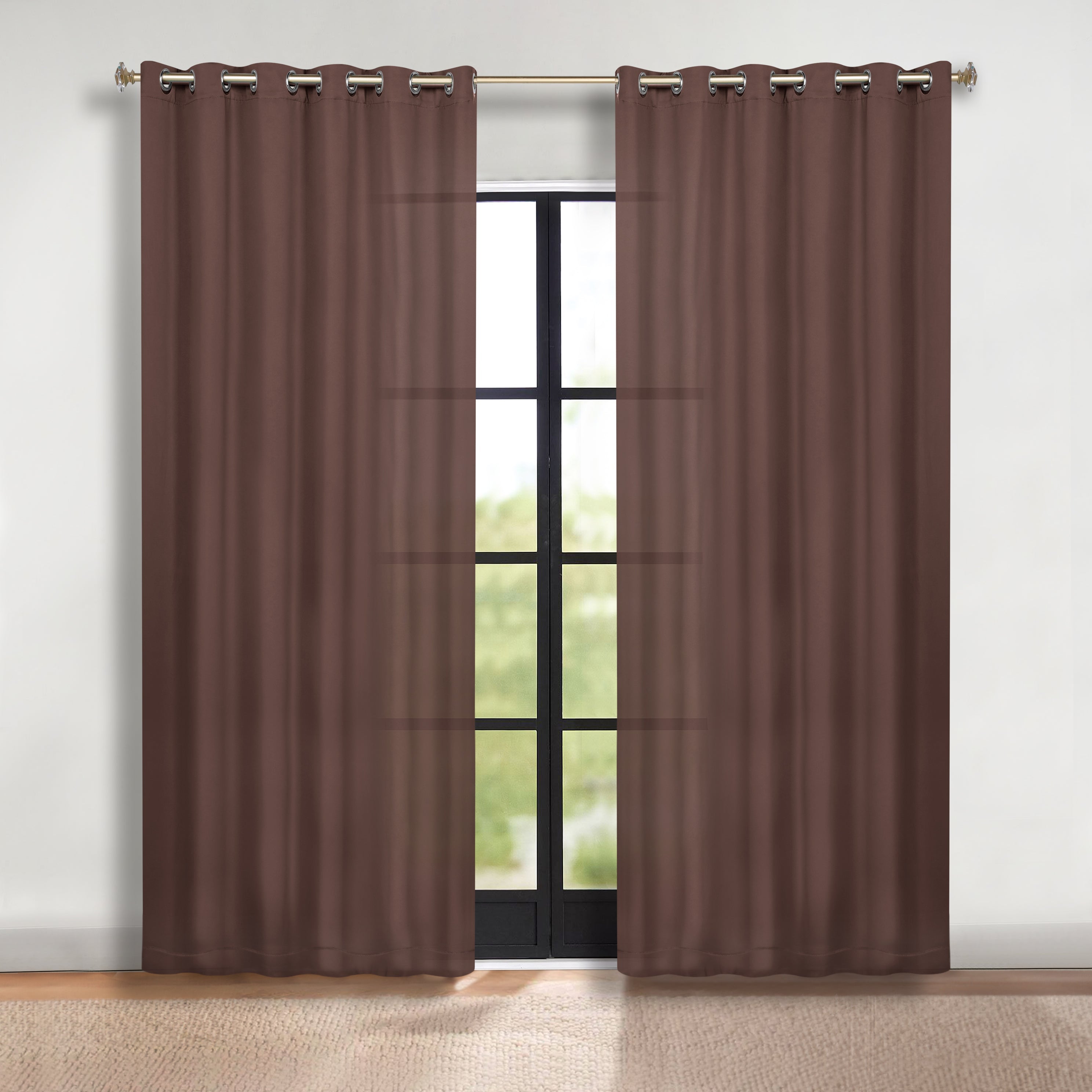 Solid Machine Washable Room Darkening Blackout Curtains, Set of 2 - Omnigoodsstore