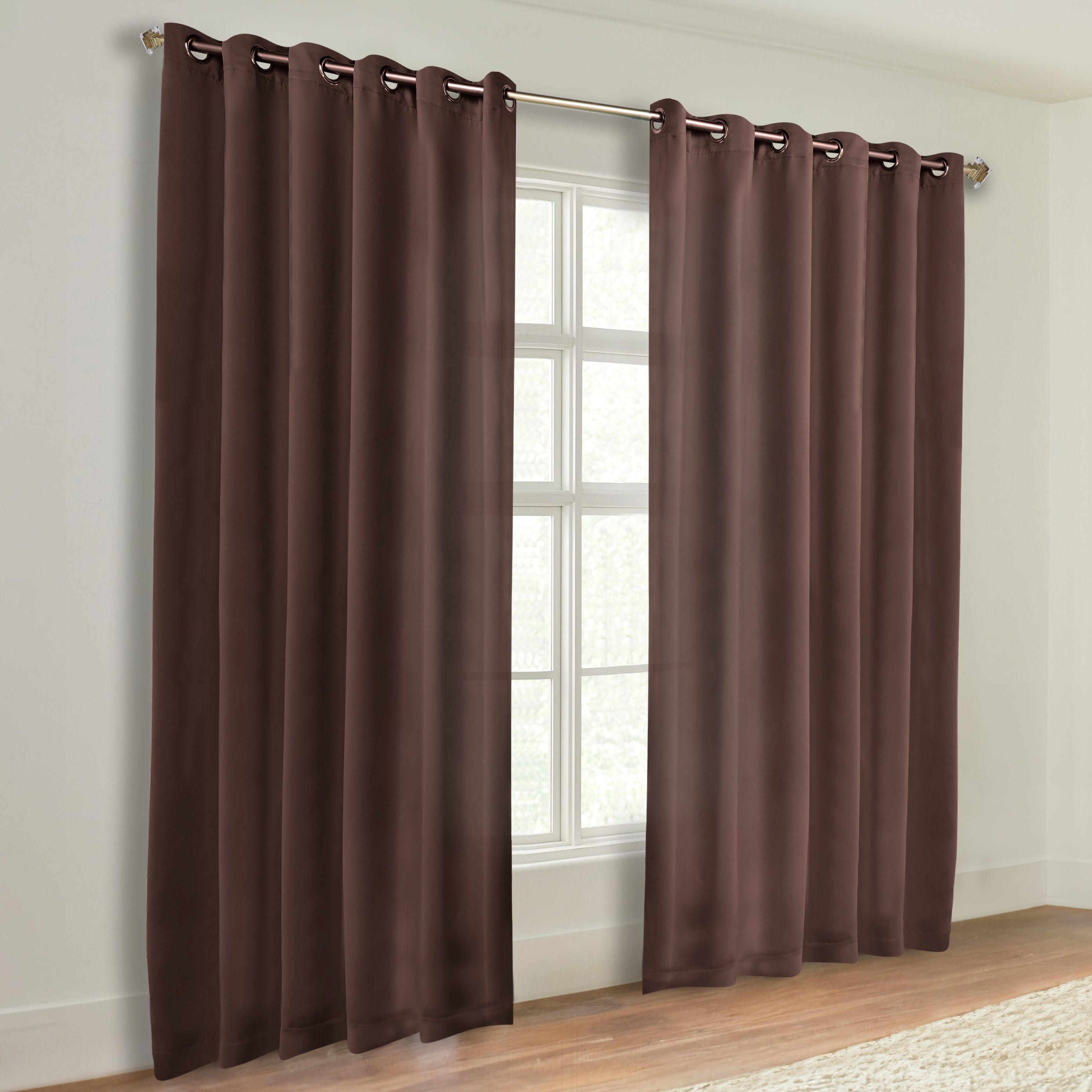 Solid Machine Washable Room Darkening Blackout Curtains, Set of 2 - Omnigoodsstore
