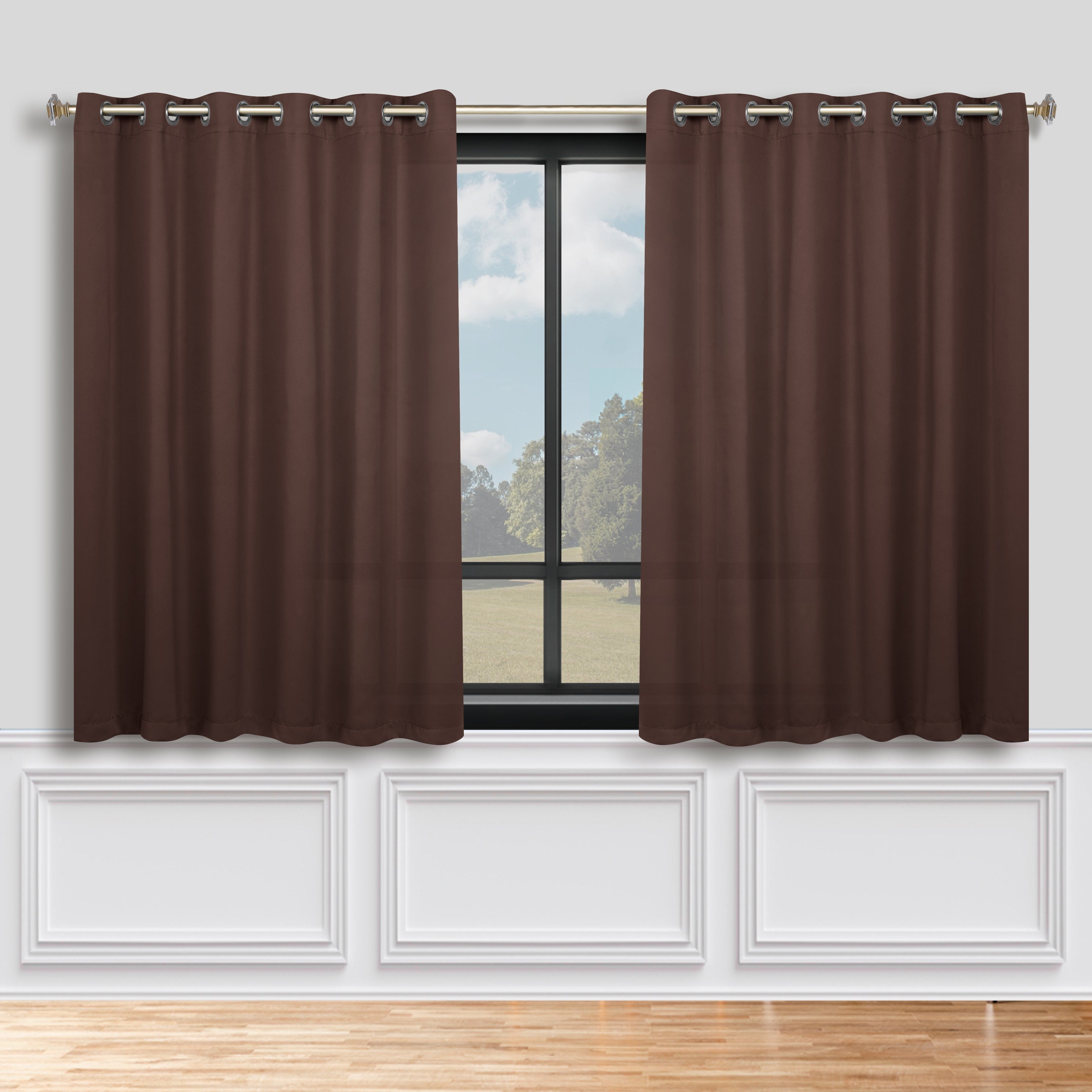 Solid Machine Washable Room Darkening Blackout Curtains, Set of 2 - Omnigoodsstore