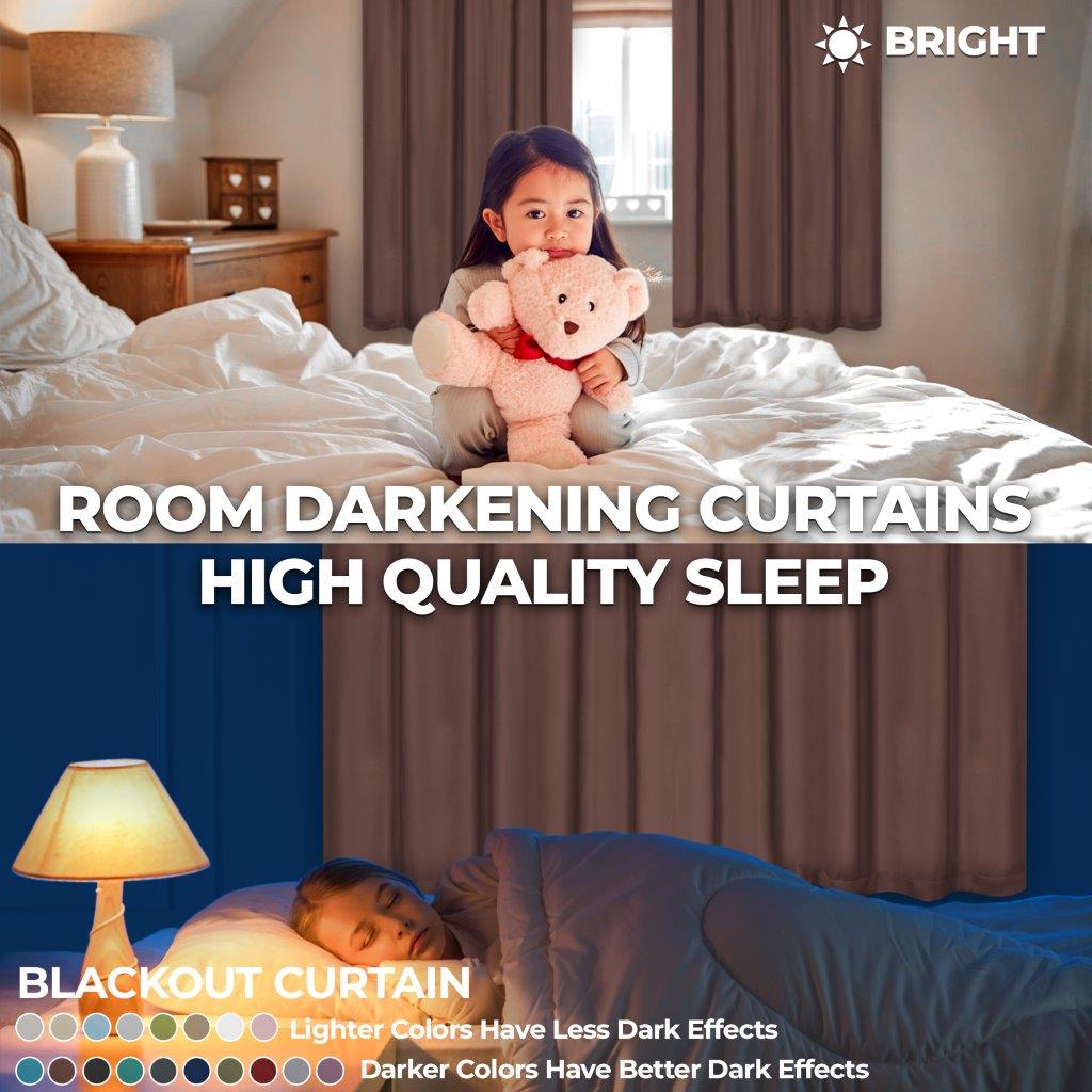 Solid Classic Modern Grommet Blackout Curtain Set - Omnigoodsstore