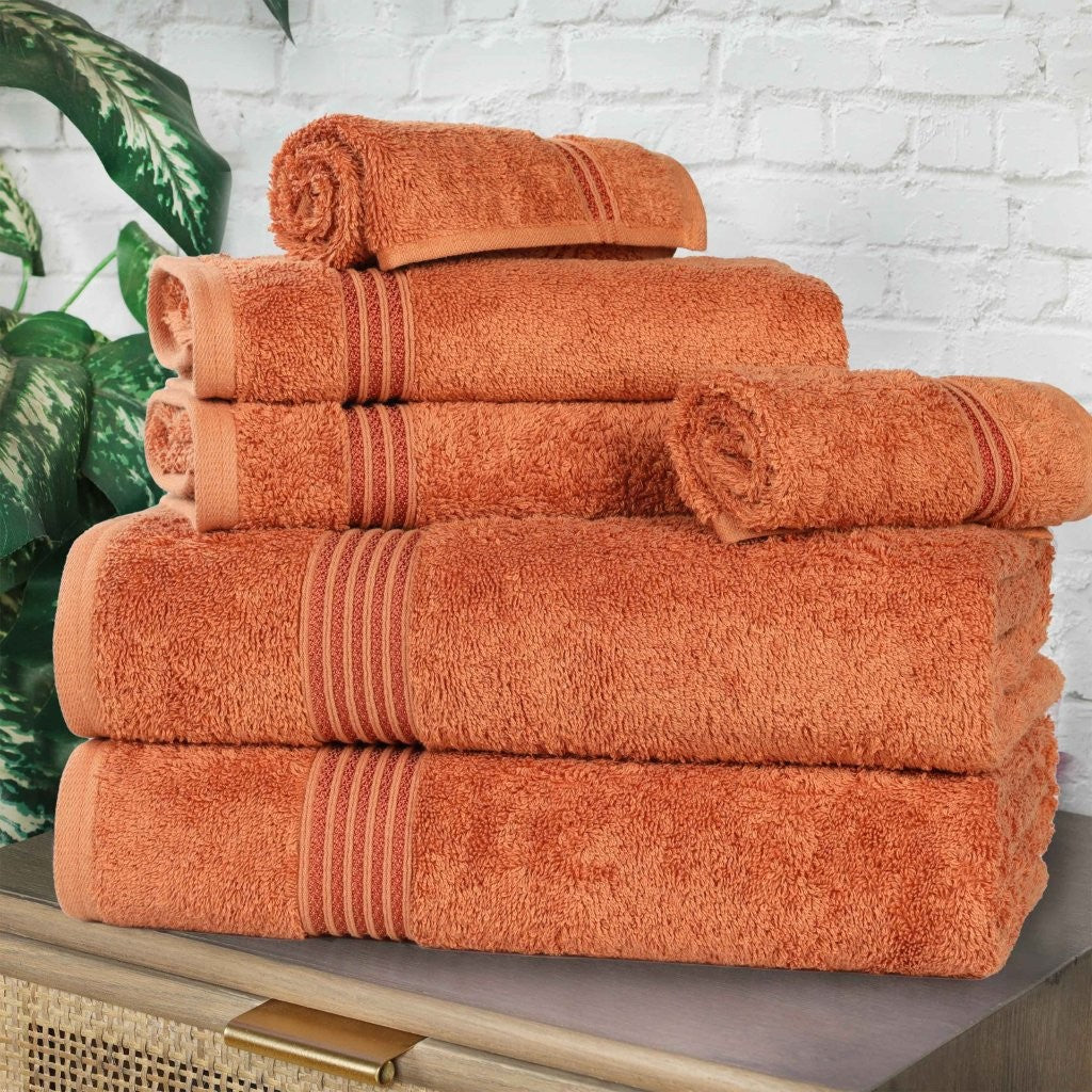 Egyptian Cotton Highly Absorbent Solid 6-Piece Ultra Soft Towel Set - Omnigoodsstore