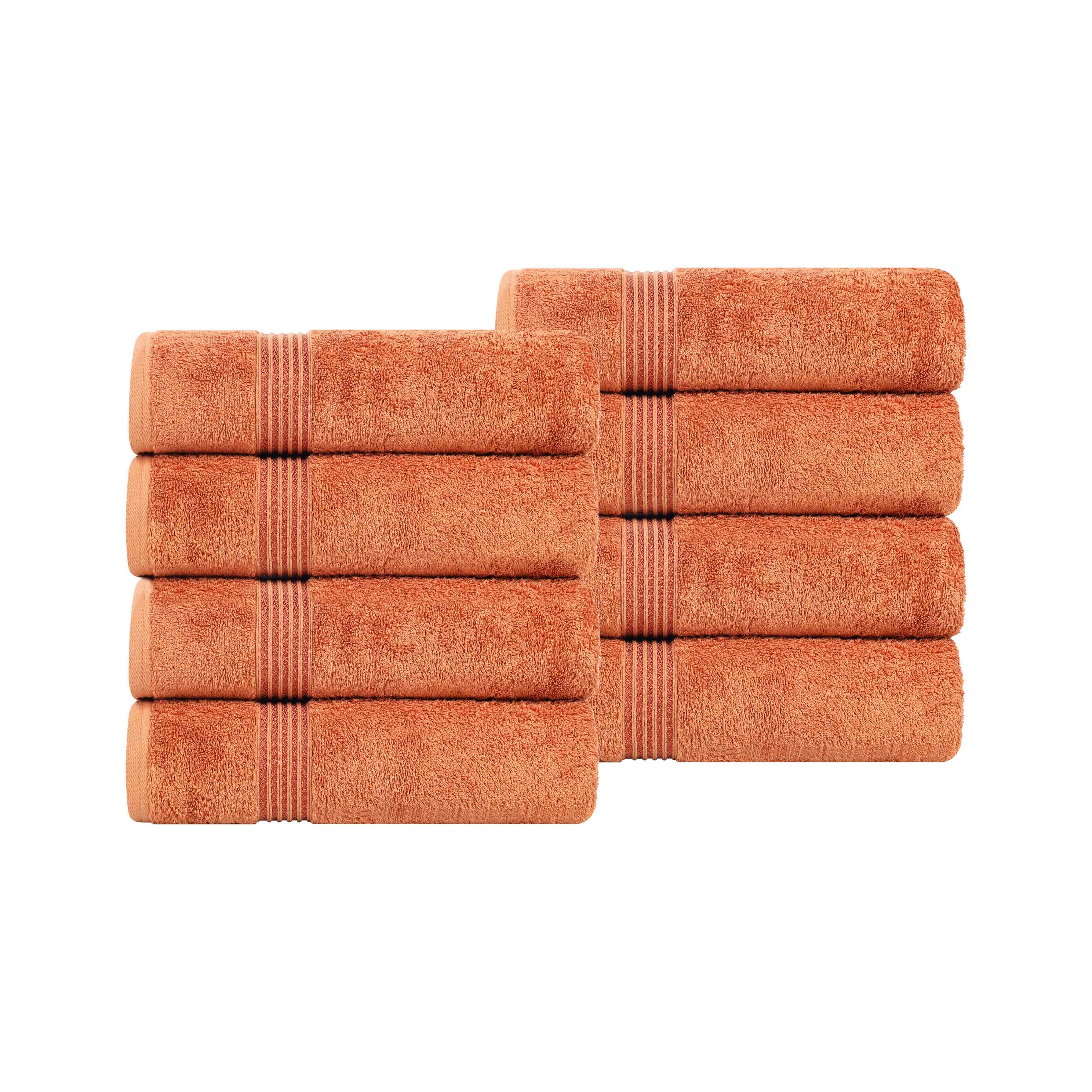 Egyptian Cotton Highly Absorbent Solid Ultra Soft Hand Towel Set of 8 - Omnigoodsstore